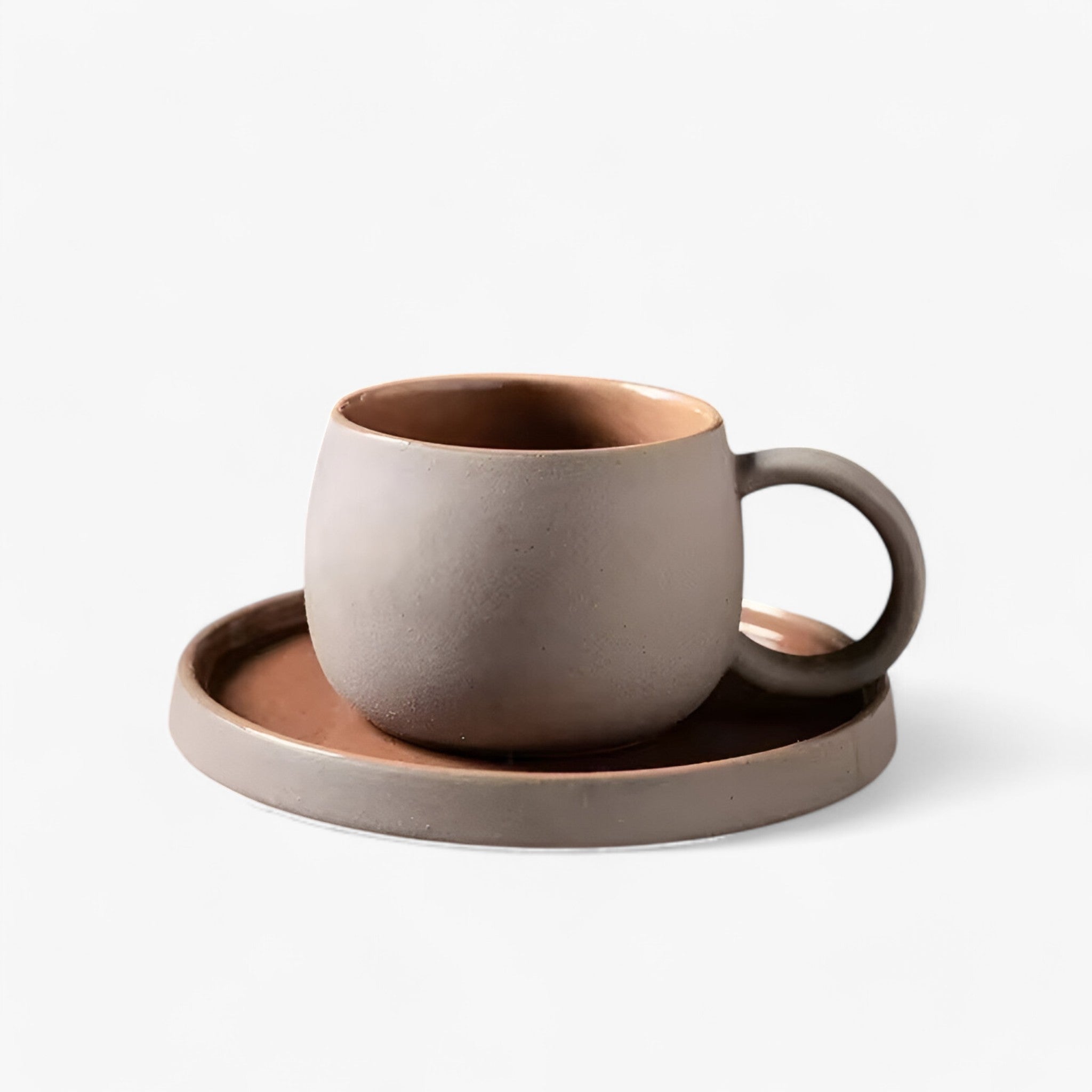 Sora | Minimalistisk Japansk Espressosæt med Kop og Skål - brun sandjord 201-300ml - house & garden - {{ product_tags }