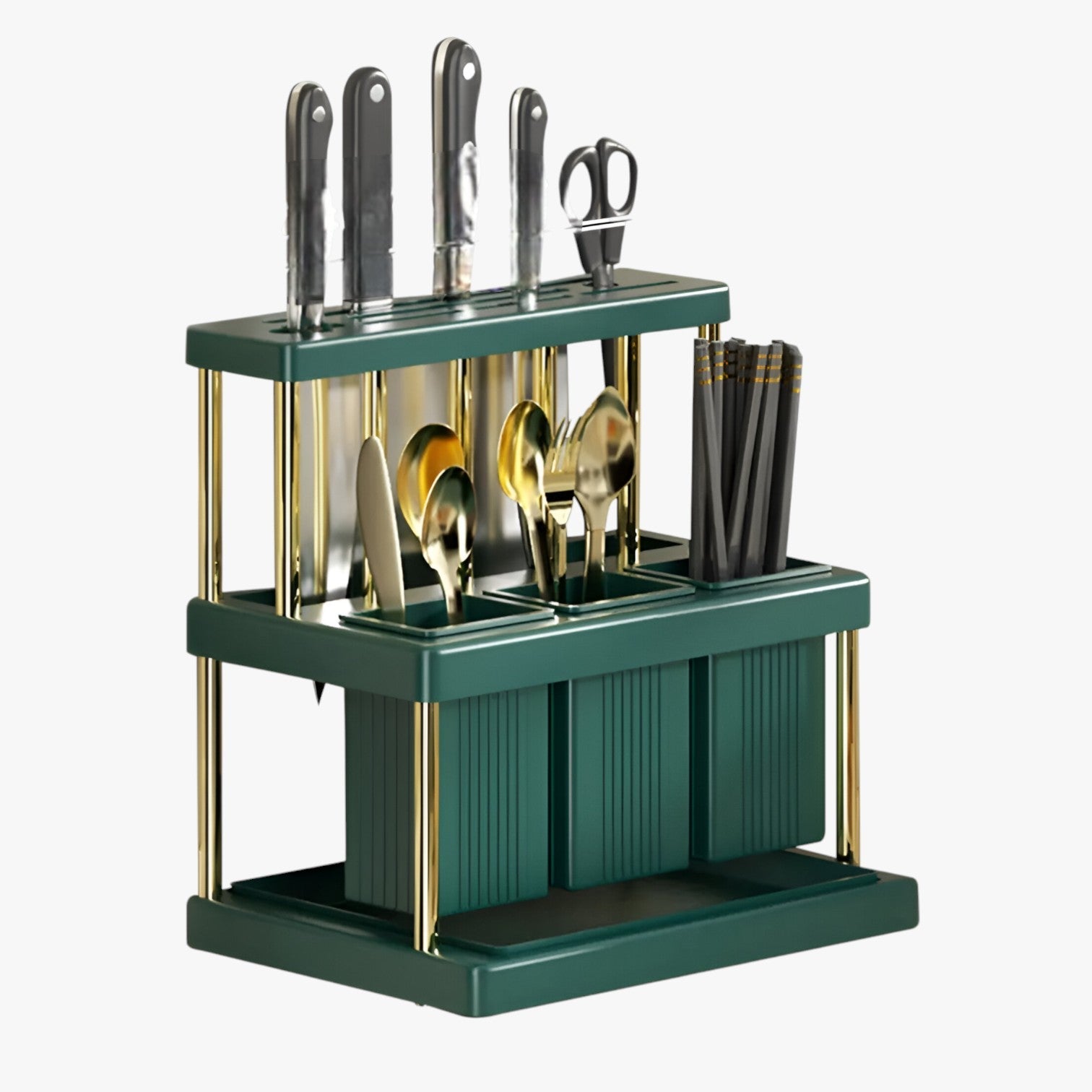 Emmelyn | Pladsbesparende køkkenorganisator – Hold dit køkkenbord pænt - Grøn - house & garden - {{ product_tags }