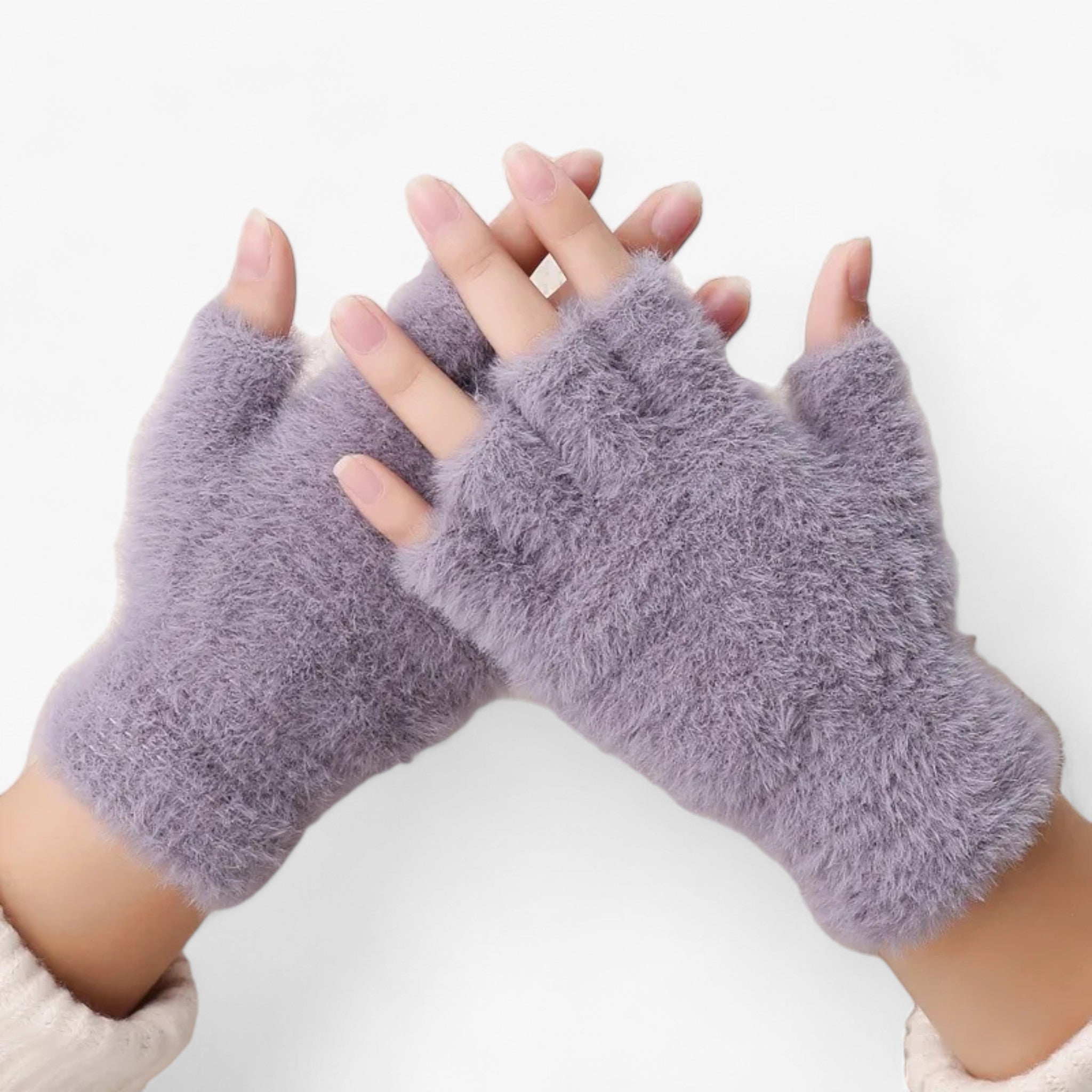 Aima | Halvfingre Imitationsmink Handsker - Varme & Touchscreen Bekvemmelighed - - winter - {{ product_tags }