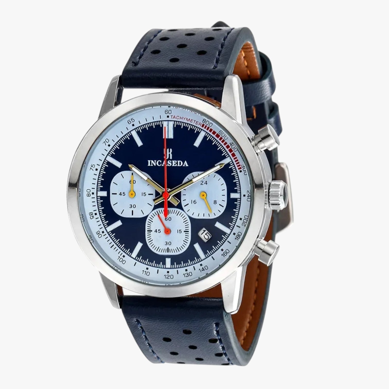 Drew | Herreur til mænd INCASEDA Quartz luksus chronograf, ultra-lystrogent og elegant - Blå - watches - {{ product_tags }