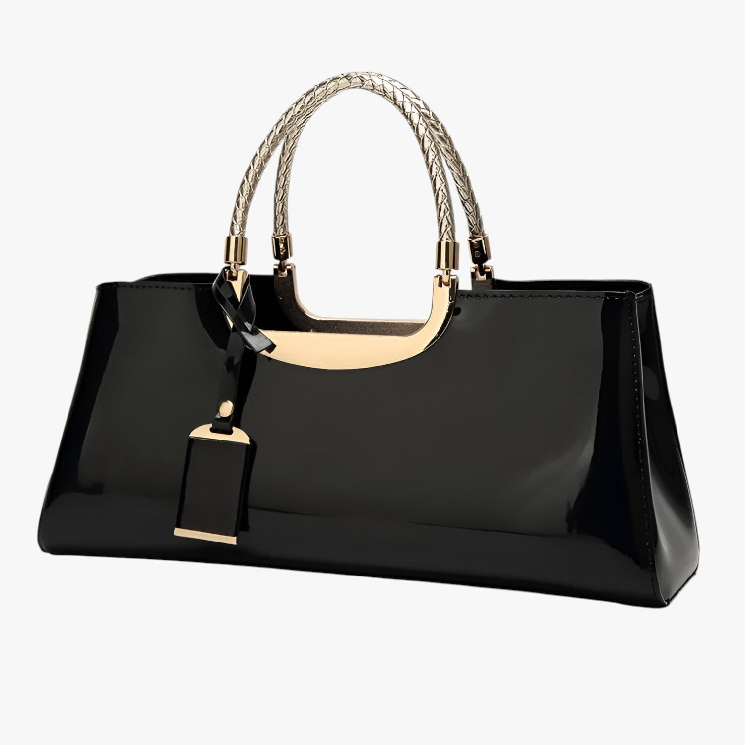Adele | Elegant letvægtslæderhåndtaske til skulderen - Sort - bags - {{ product_tags }