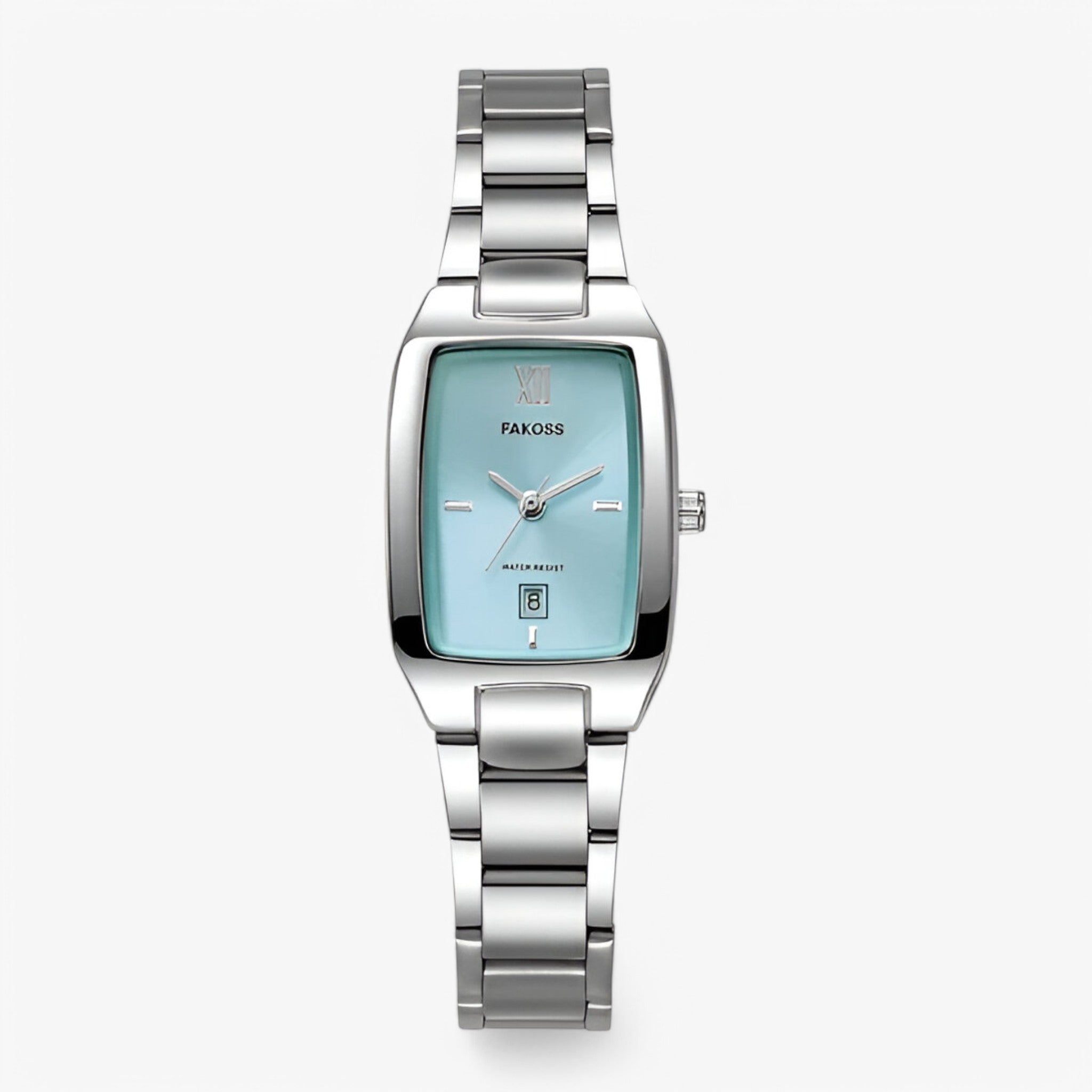 Ruth | Elegant dame quartz ur med firkantet urskive - blå hvid - Ruth | Elegant dame quartz ur med firkantet urskive- €25 - {{ product_tags }