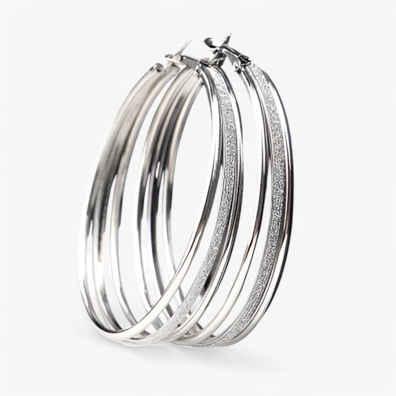 Marian | Stilfulde Store Hoop Øreringe – Tidsløs & Trendy - Sølv - women's fashion - {{ product_tags }