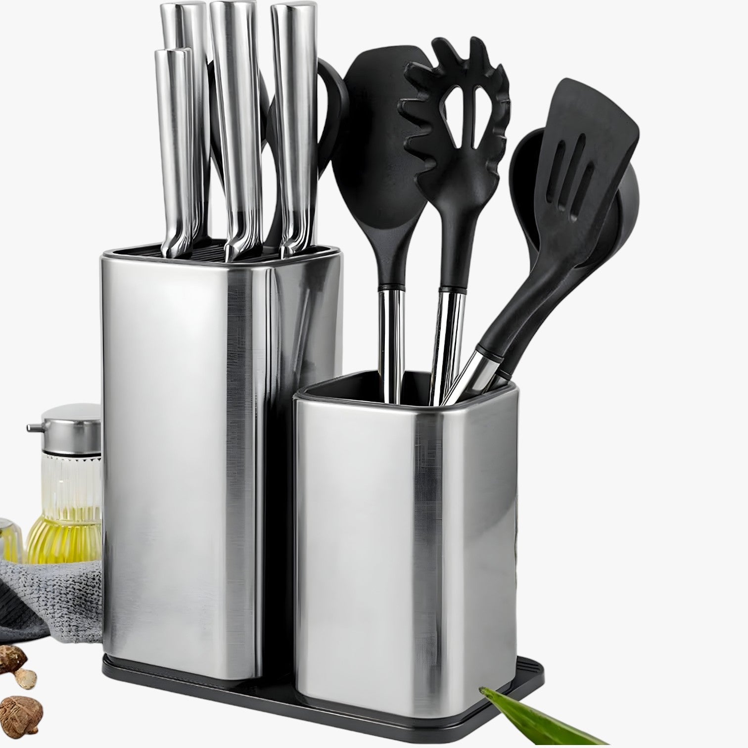 Davi | Messenblok og organiser i rustfrit stål – Smart køkkenopbevaring - - house & garden - {{ product_tags }