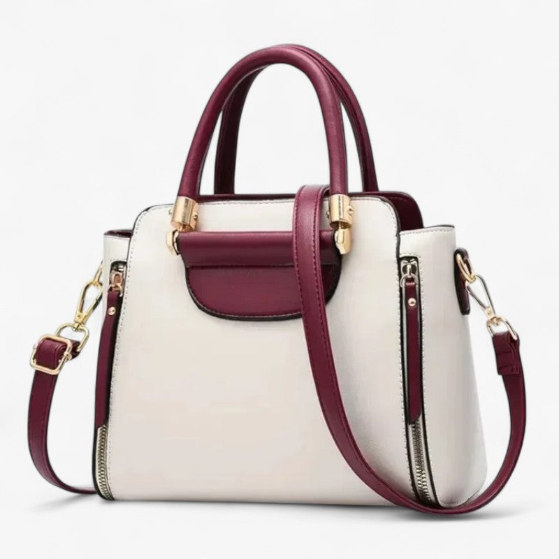 Elisabeth | Chik Kontrast Håndtaske – Stilfuld & Professionel til Arbejde - Bordeaux - bags - {{ product_tags }