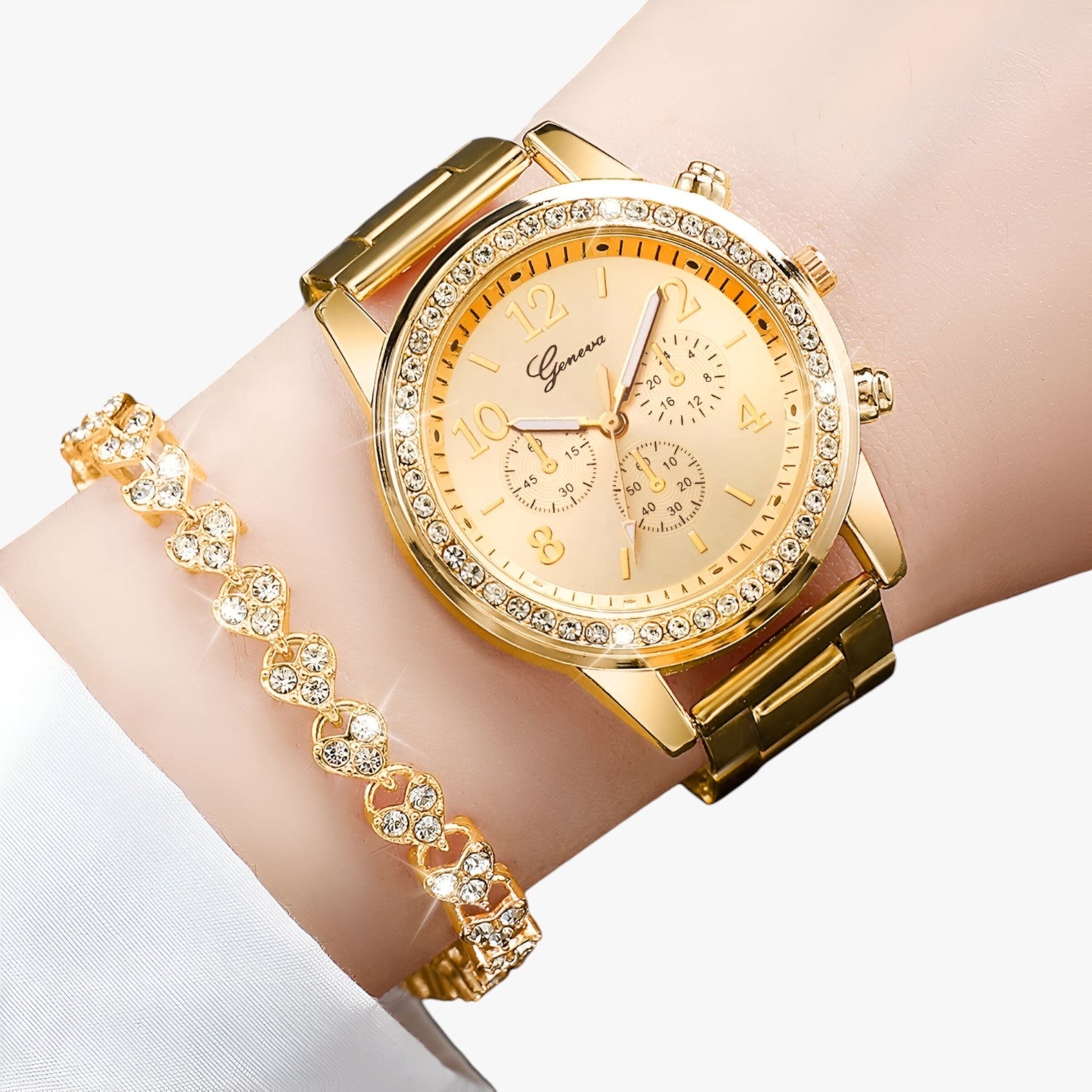 Khloe | Elegante ur med guldarmbånd og diamanter - - watches - {{ product_tags }