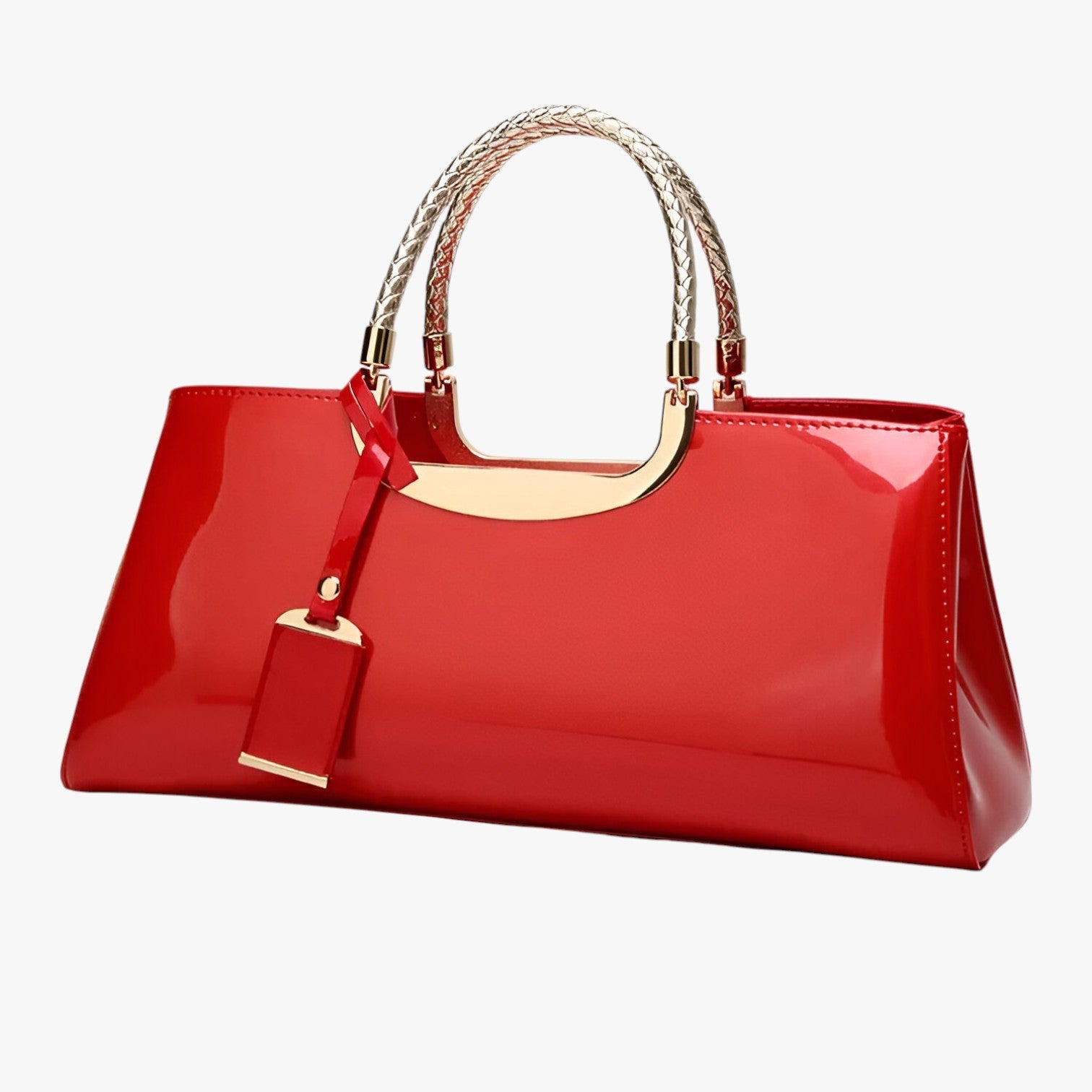 Adele | Elegant letvægtslæderhåndtaske til skulderen - Rød - bags - {{ product_tags }
