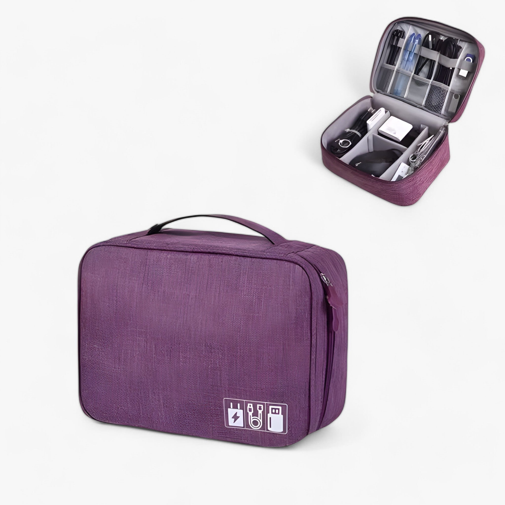 Ethan | Digital opbevaringspose - Beskyttelse til kabler, opladere og gadgets - Violet taske A - gadgets - {{ product_tags }