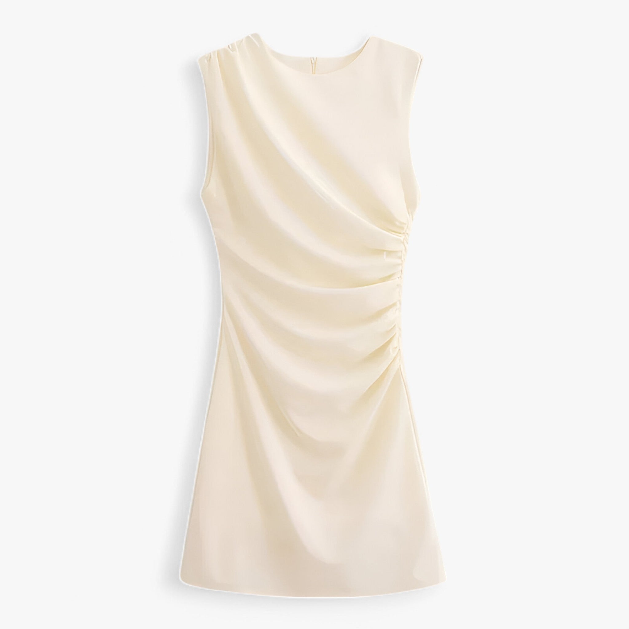 Evelyn | Rynket kjole - Sofistikeret og moderigtig - Beige - women's fashion - {{ product_tags }