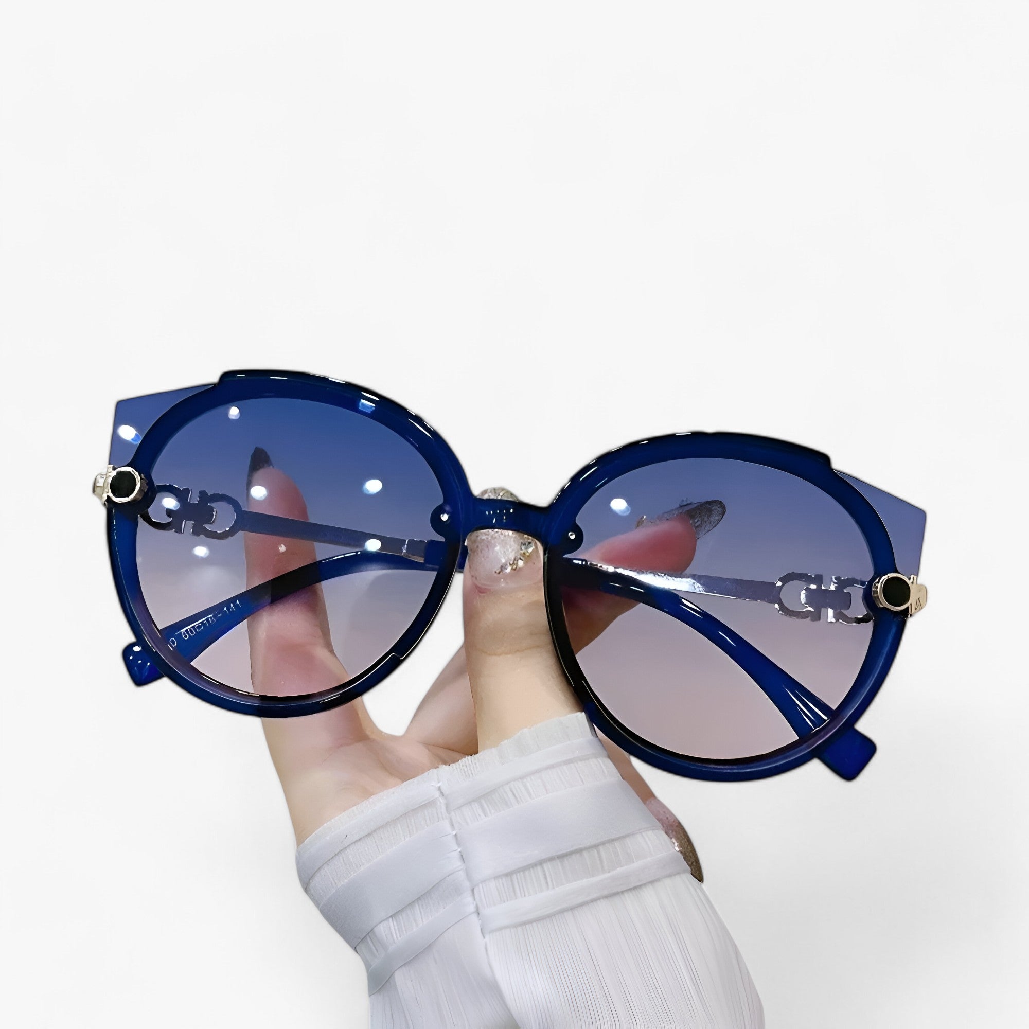 Shana | Runde solbriller med farveforløb - vintage stil og beskyttelse - Blå - women's fashion - {{ product_tags }
