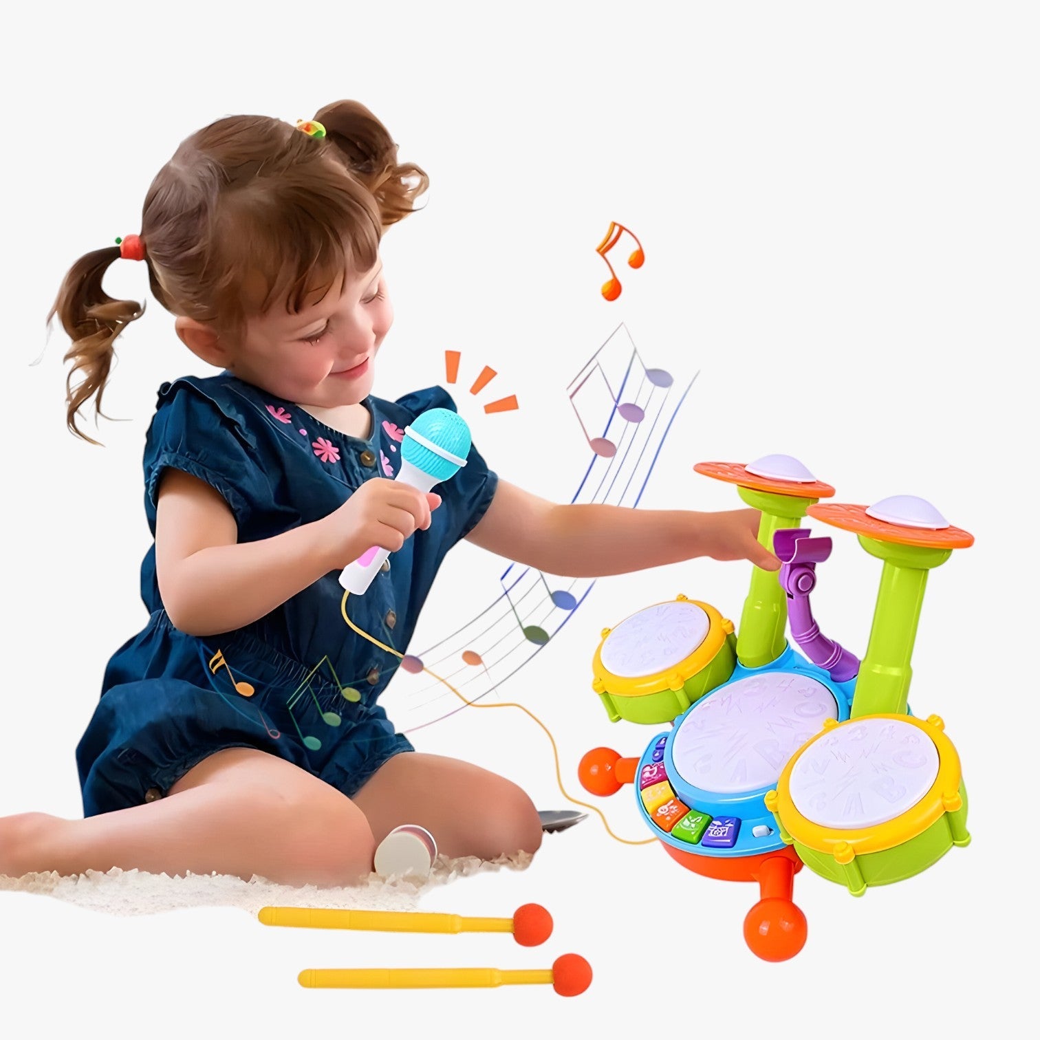 Kayden | Uddannelsesmæssigt Trommesæt til Småbørn – Musik & Sjov i Én - - baby - {{ product_tags }