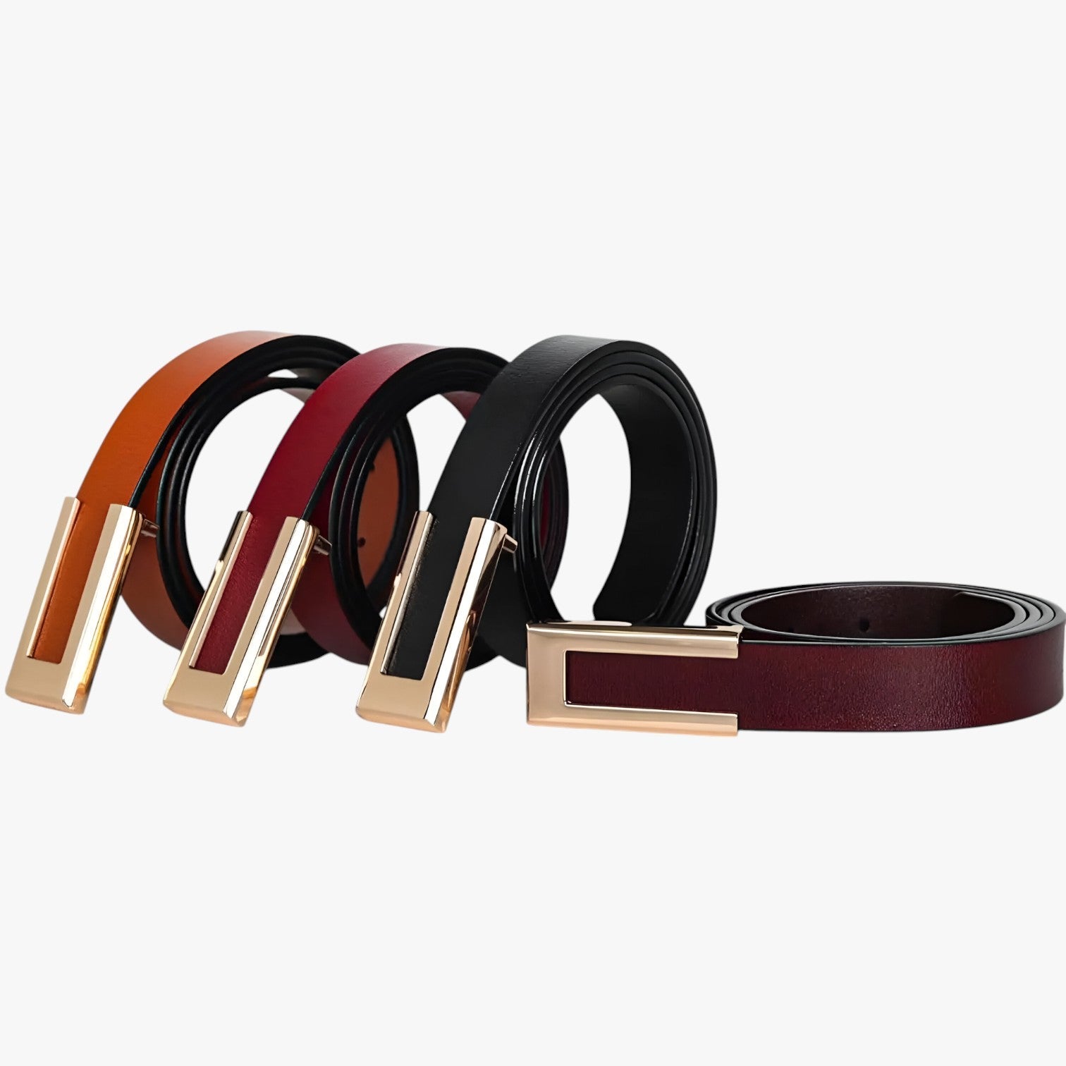 Blair | Kvindeliv i ægte høj kvalitet læder med gylden spænde, tynd bælte til kjoler - - women's fashion - {{ product_tags }