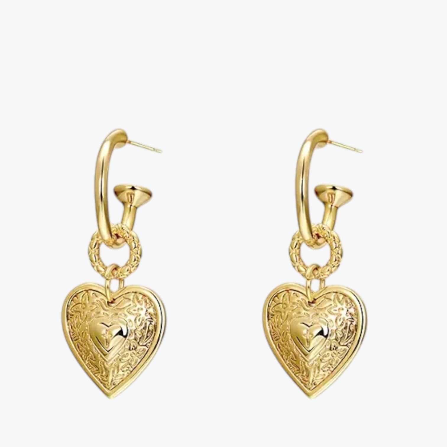 Martha | Elegante hjerteformede retroøreringe - Guldfarve - Martha | Elegante hjerteformede retroøreringe - €25 - {{ product_tags }