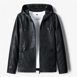 Nolan | Oversized Leather Jacket with Hood