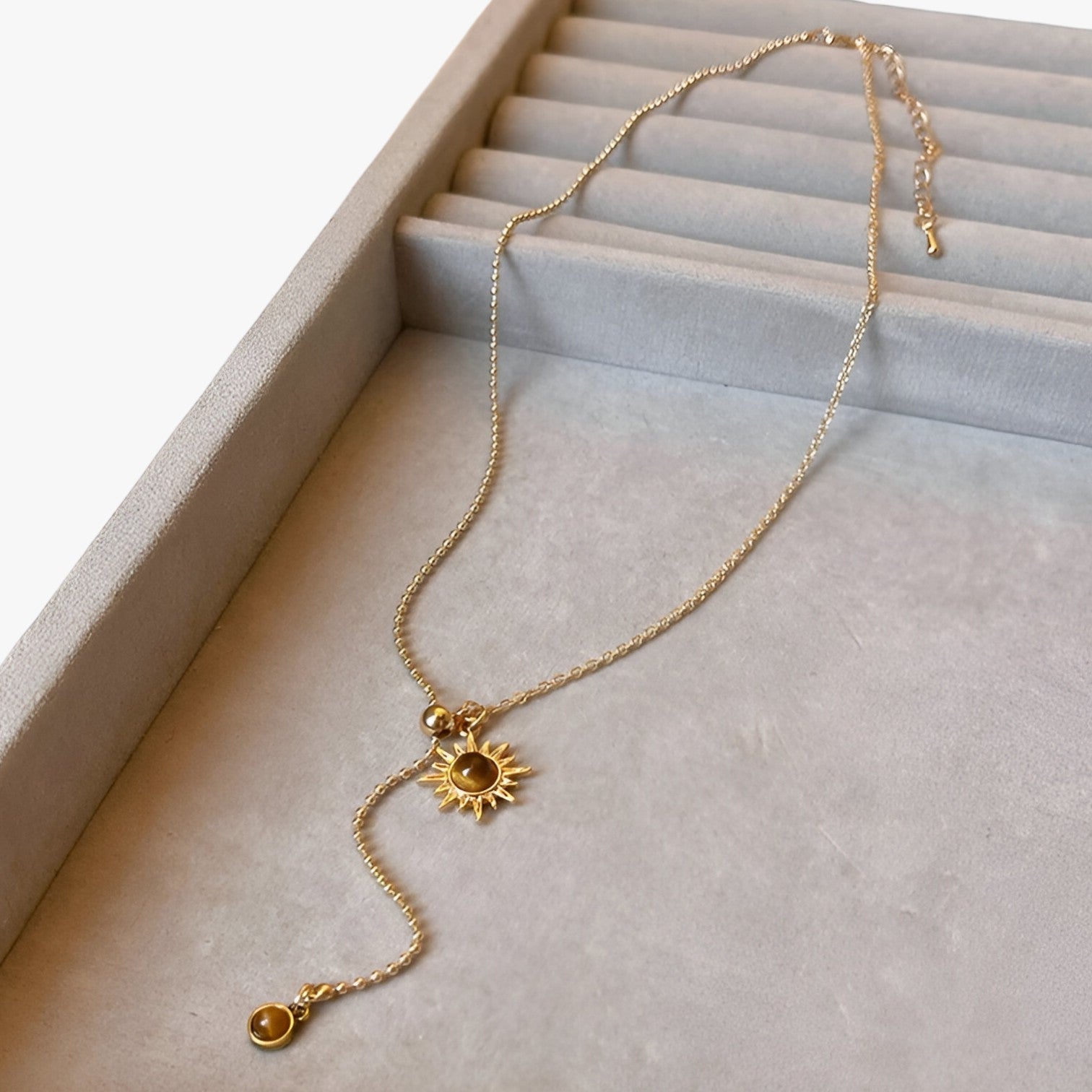 Reese | Zonneblomst Tigereye Halskæde Luksus Efterår/Vinter Accessorie 2025 - - women's fashion - {{ product_tags }