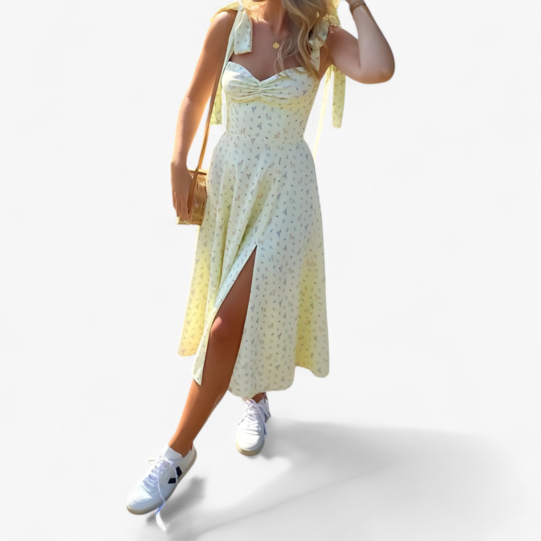 Evie - Elegante kjole med blomstertryk - - women's fashion - {{ product_tags }