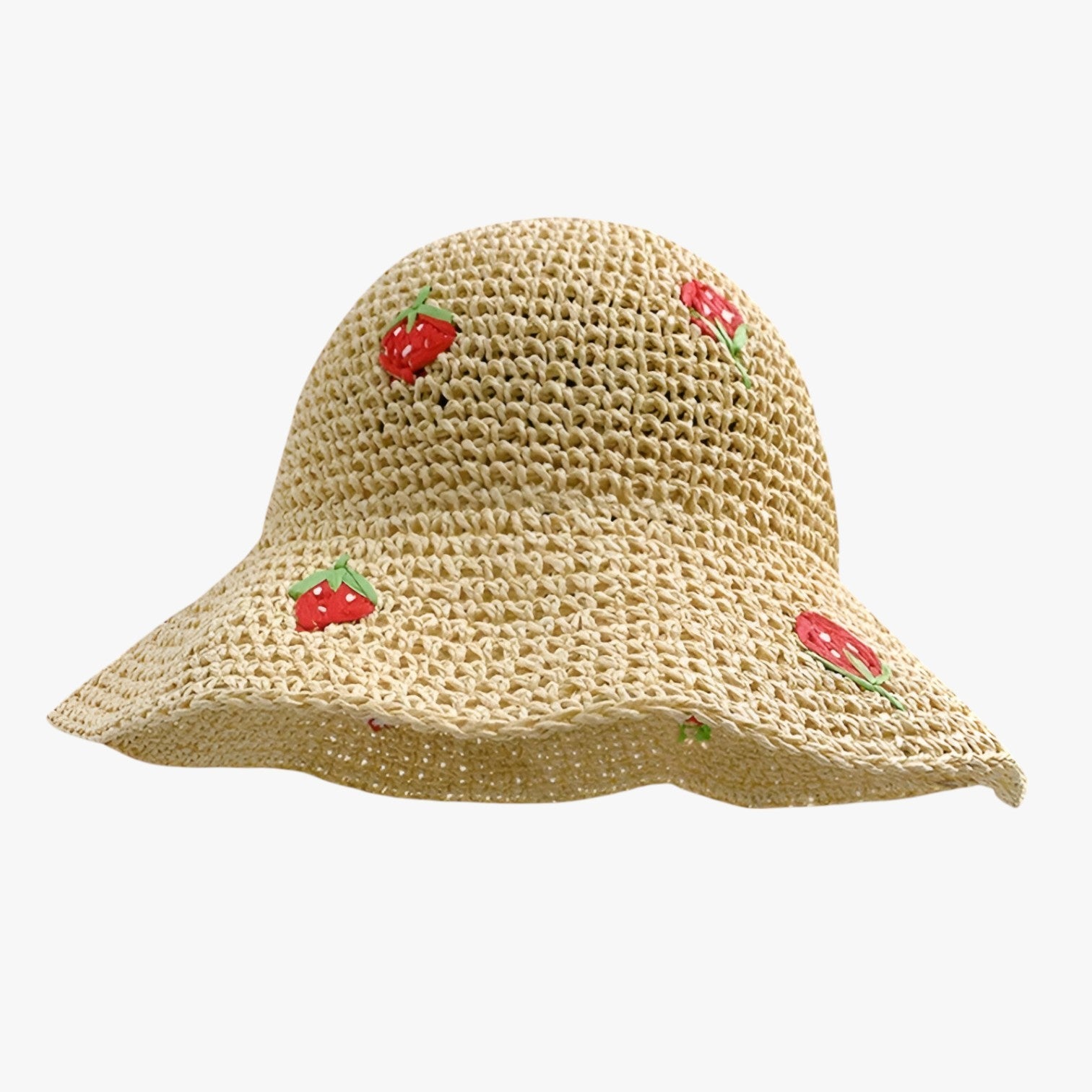 Kira | Jordbær solhat – Foldbar, håndlavet og modebevidst beskyttelse - Beige Én størrelse - women's fashion - {{ product_tags }