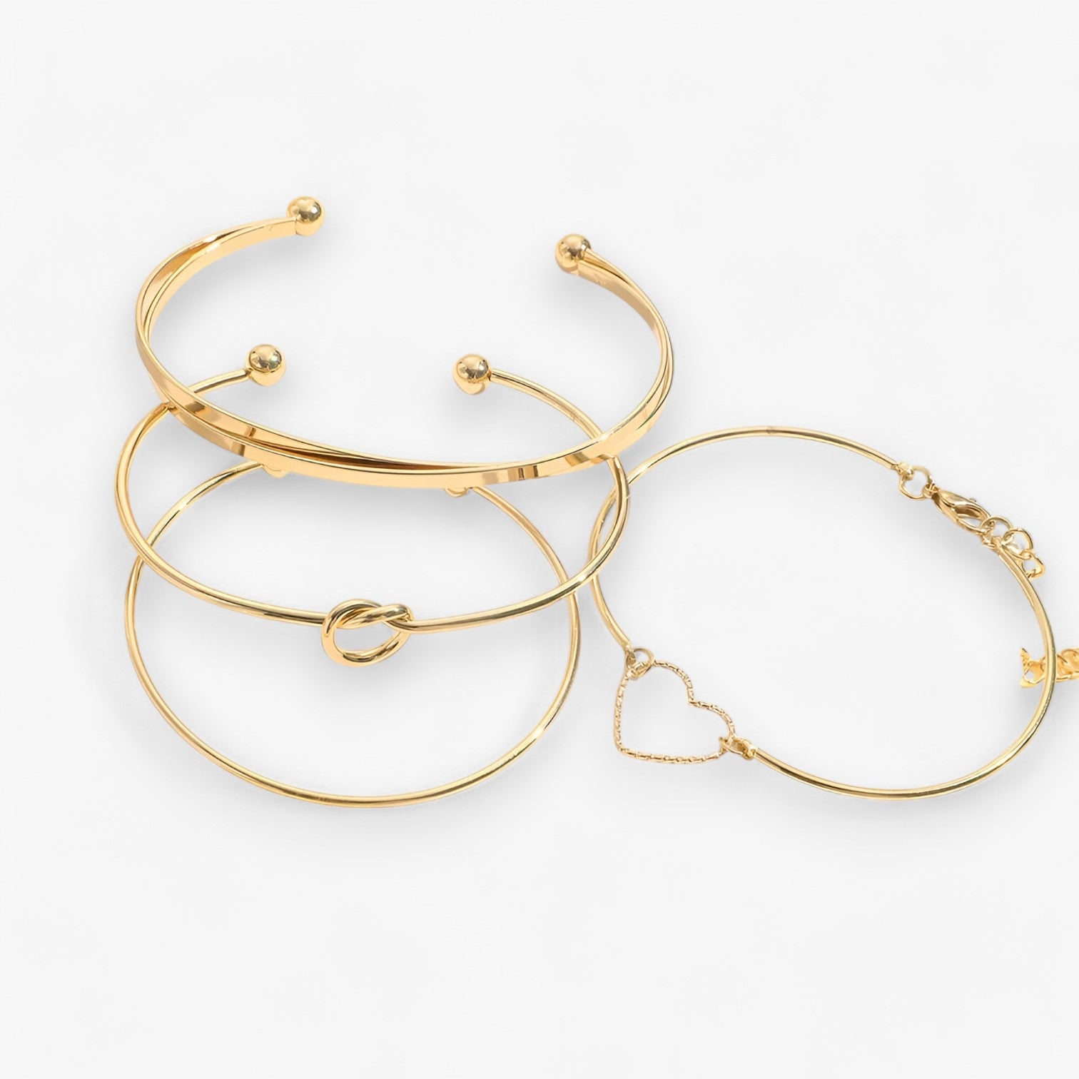 Elisa | Sæt af sammenflettede armbånd i stål til et goth chic look - - women's fashion - {{ product_tags }