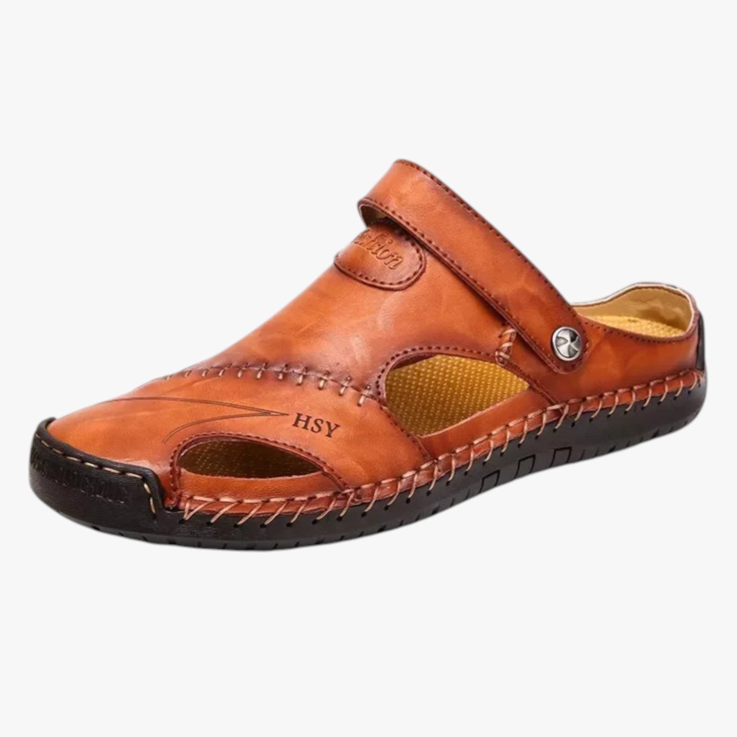 Walter | Herre Sommersandaler i Læder Romersk Stil, Komfortable og Vandtætte - Rødbrun - Walter | Herre Sommersandaler i Læder Romersk Stil, Komfortable og Vandtætte - €25 - {{ product_tags }