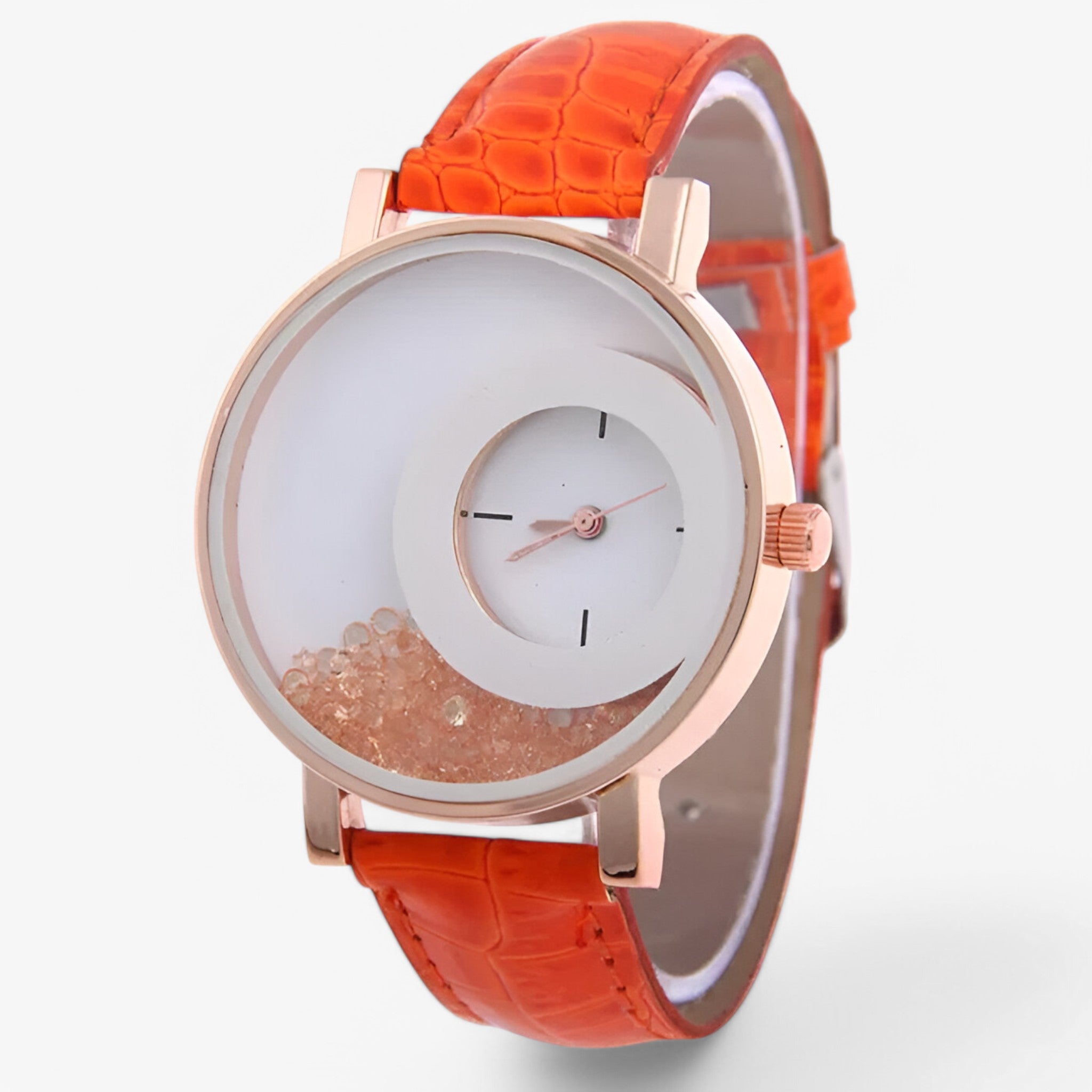 Odette | Dameur med brillant urskive - Orange - watches - {{ product_tags }