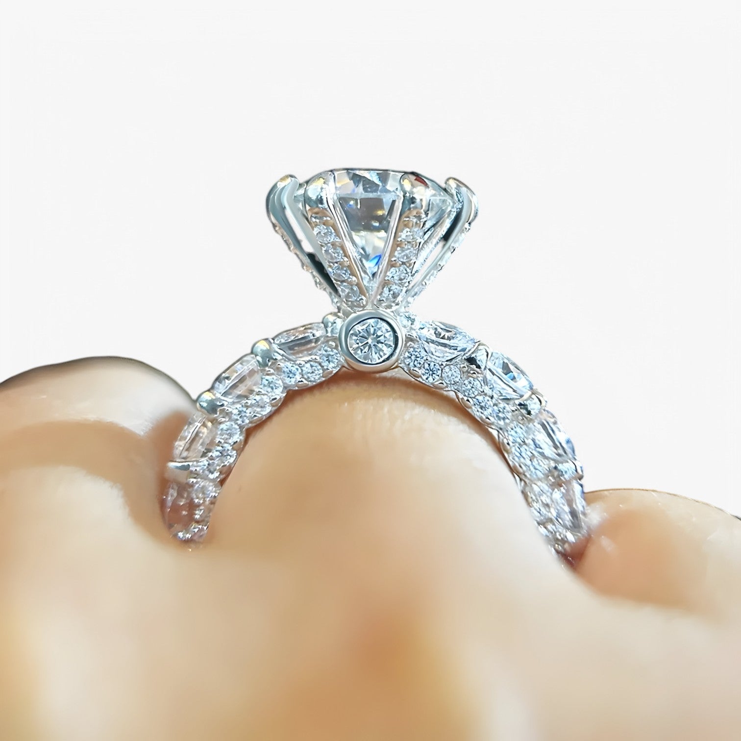 Rafaela | Moissanit Forlovelsesring – S925 Sølv med Skjult Halo - - other - {{ product_tags }