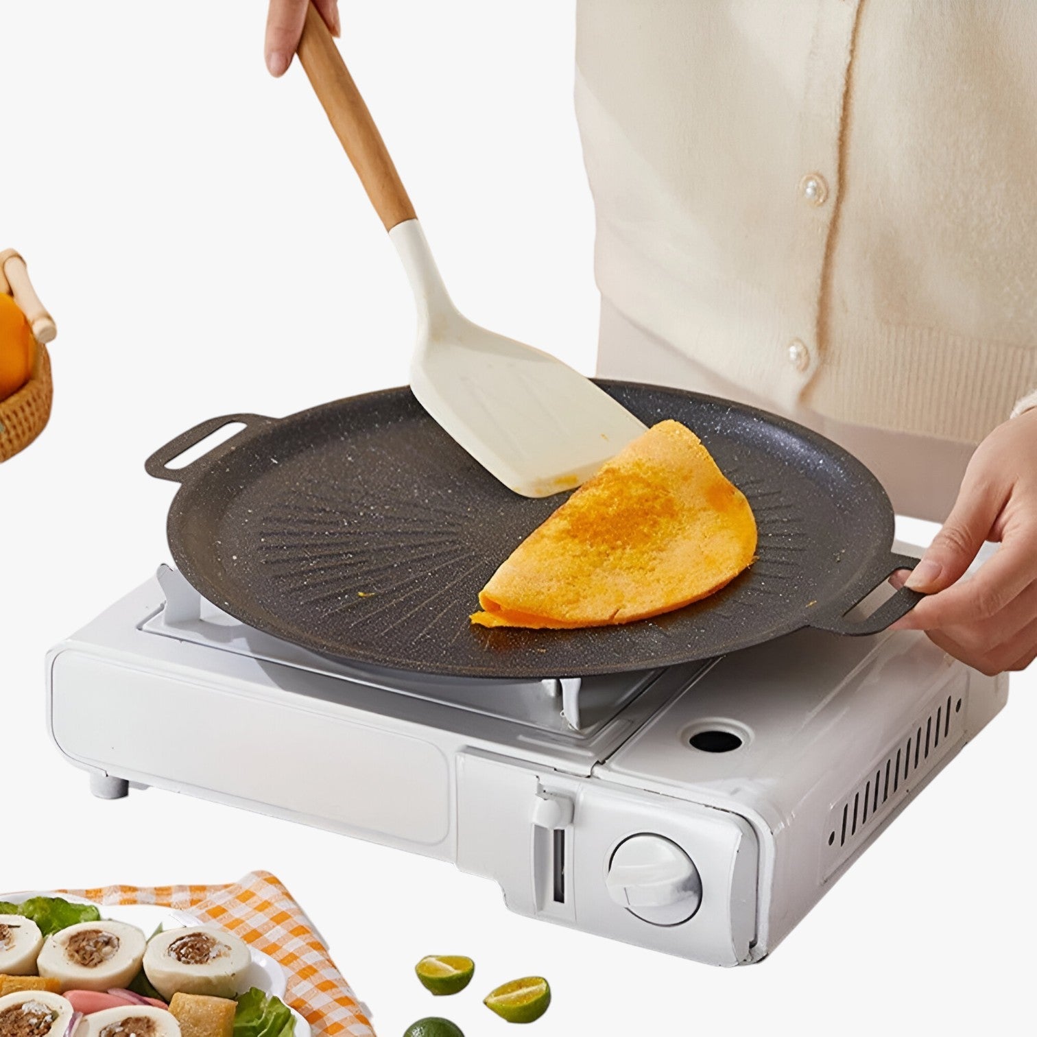 Eiden | Non-Stick Udendørs Grillpande – Perfekt til BBQ & Camping - - house & garden - {{ product_tags }