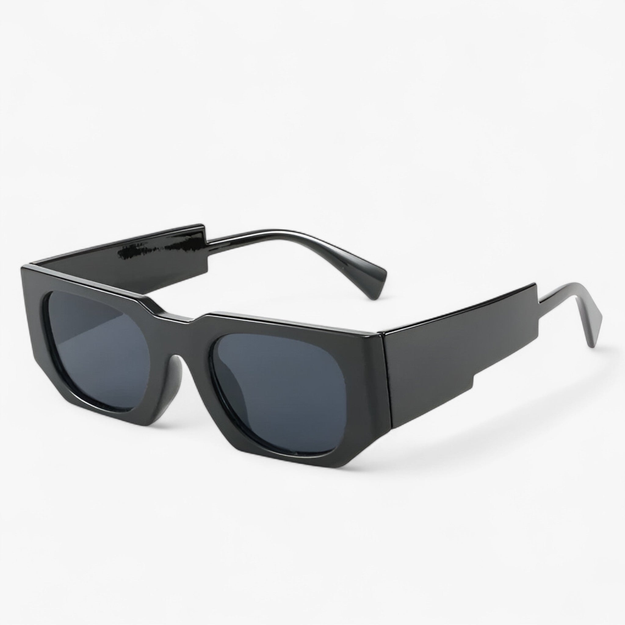 Axel | Rektangulære solbriller i punk-stil 2025 - sort Som vist - men's fashion - {{ product_tags }