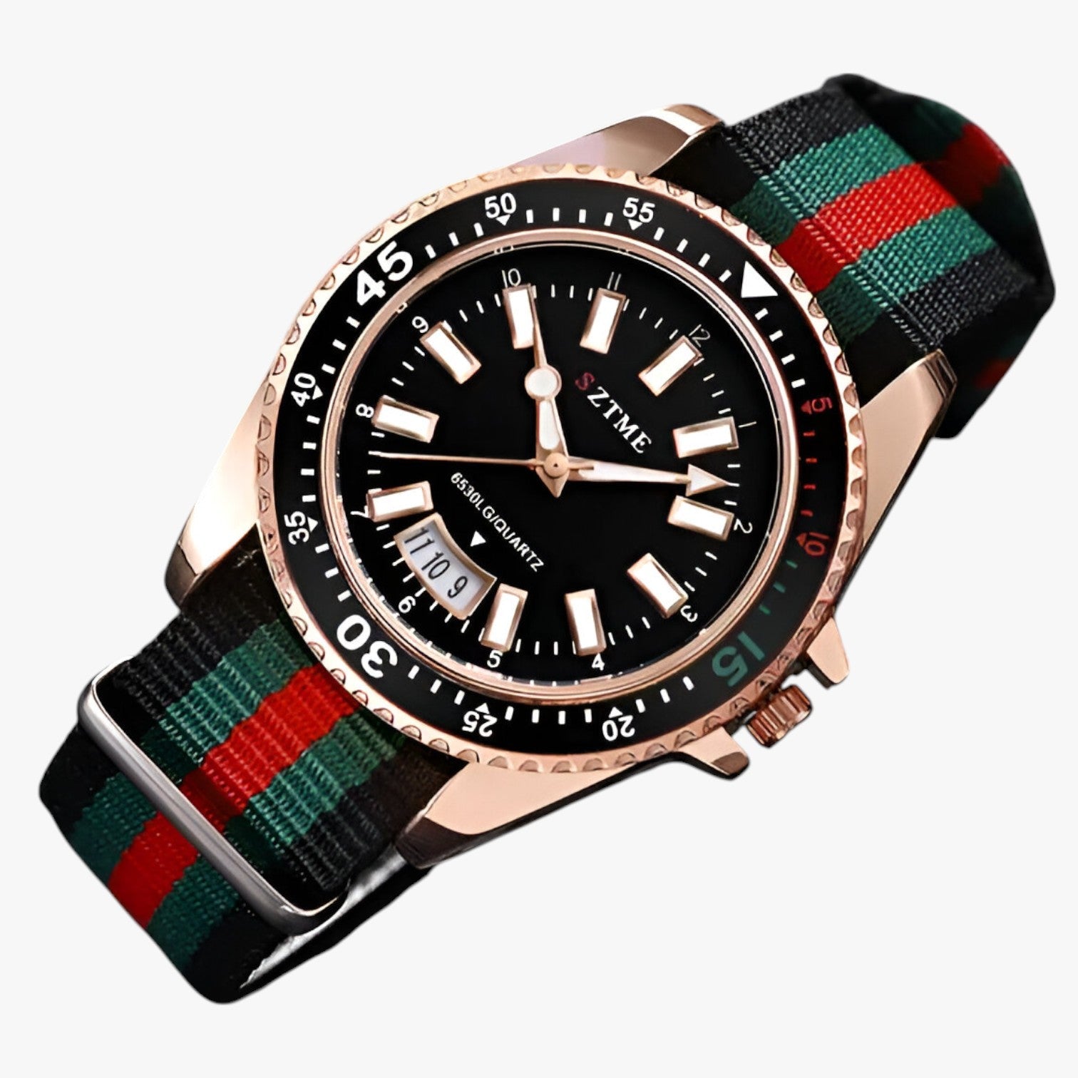 Lincoln | Elegant ur med nylonrem og natlys - - watches - {{ product_tags }