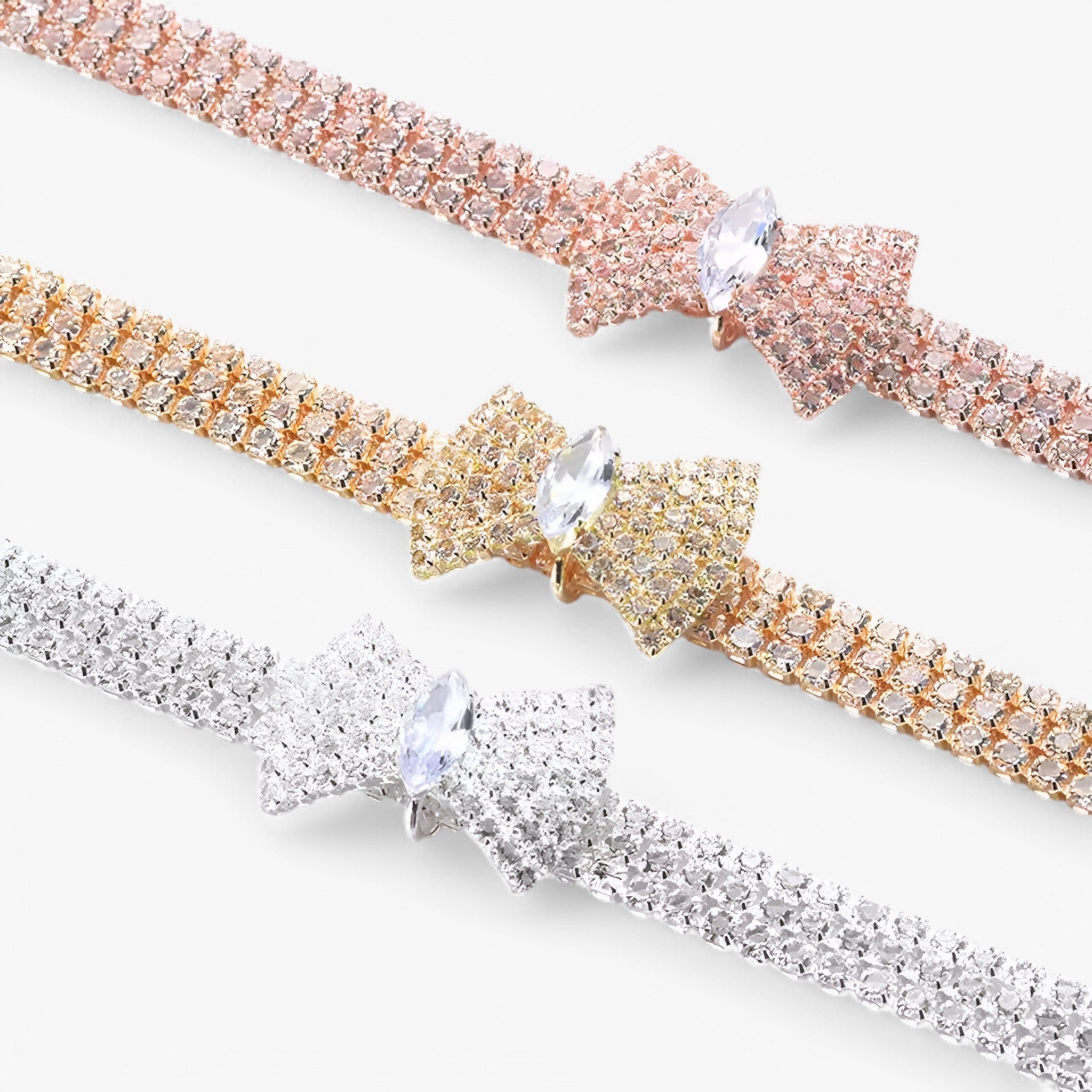 Bella | Bling kattehalsband med sløjfe og krystaller - - other - {{ product_tags }