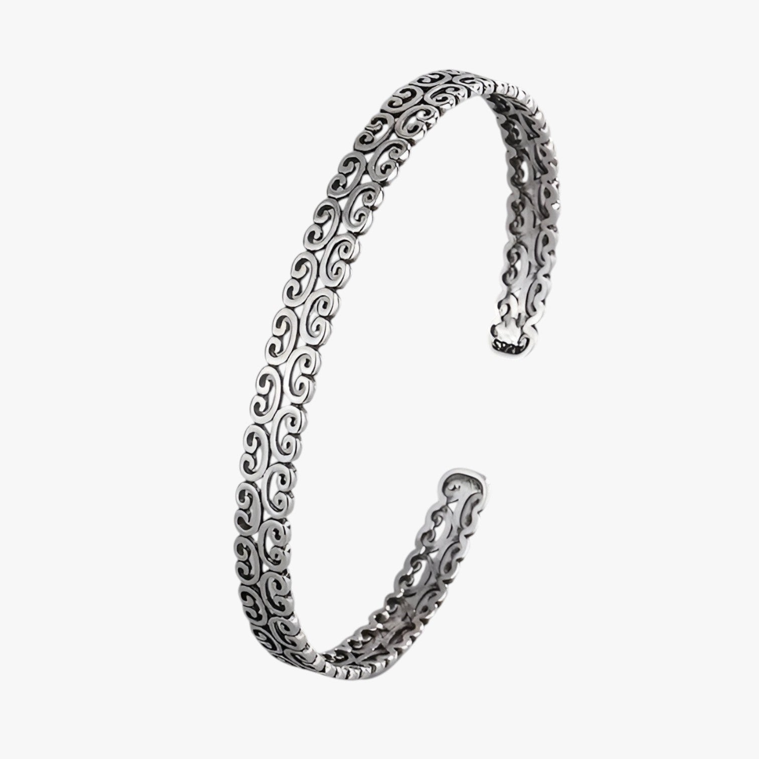 Dahlia | Elegante sølvmanchet med sky-mønster - Sølv - watches - {{ product_tags }