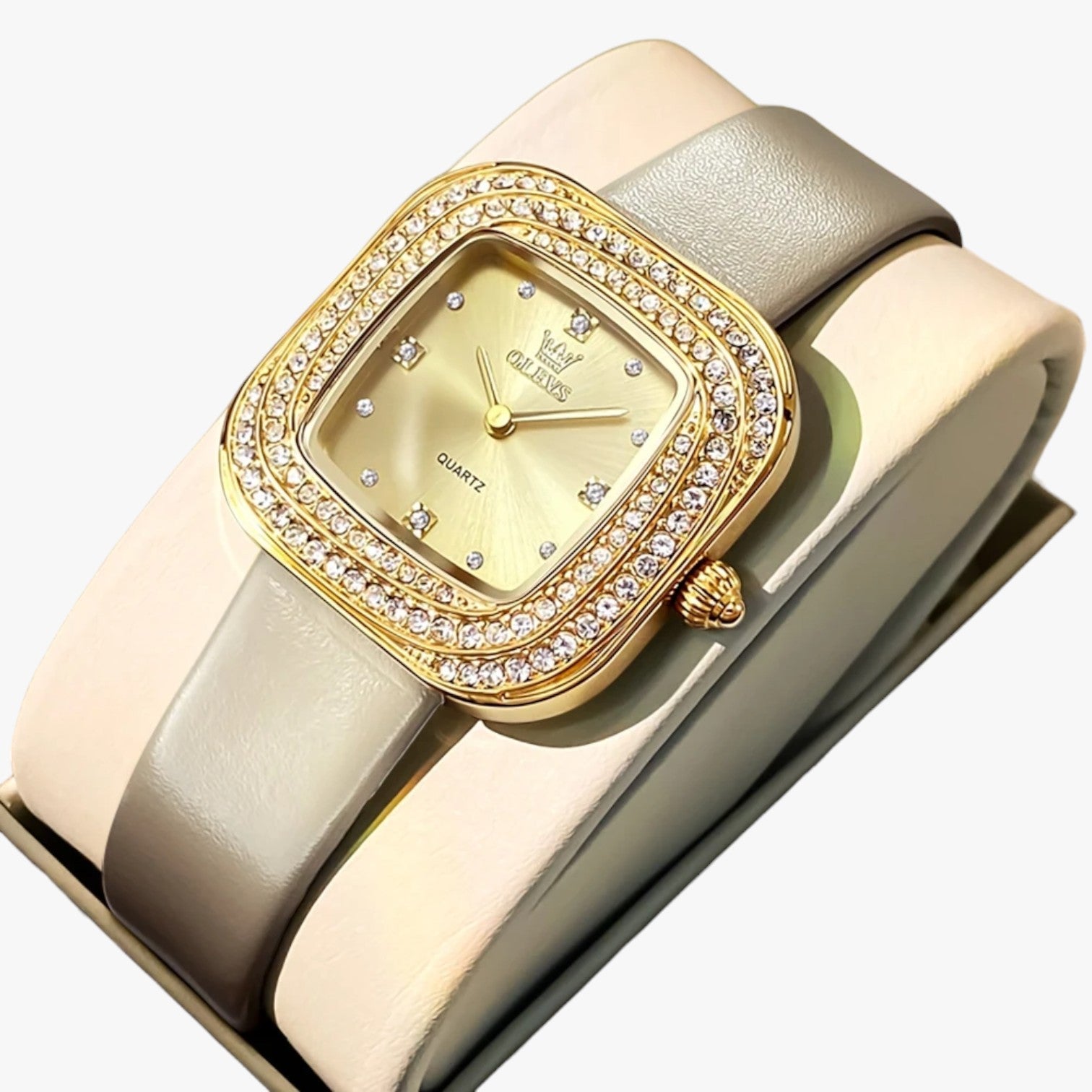 Blair | Elegant firkantet læderur - gul - watches - {{ product_tags }