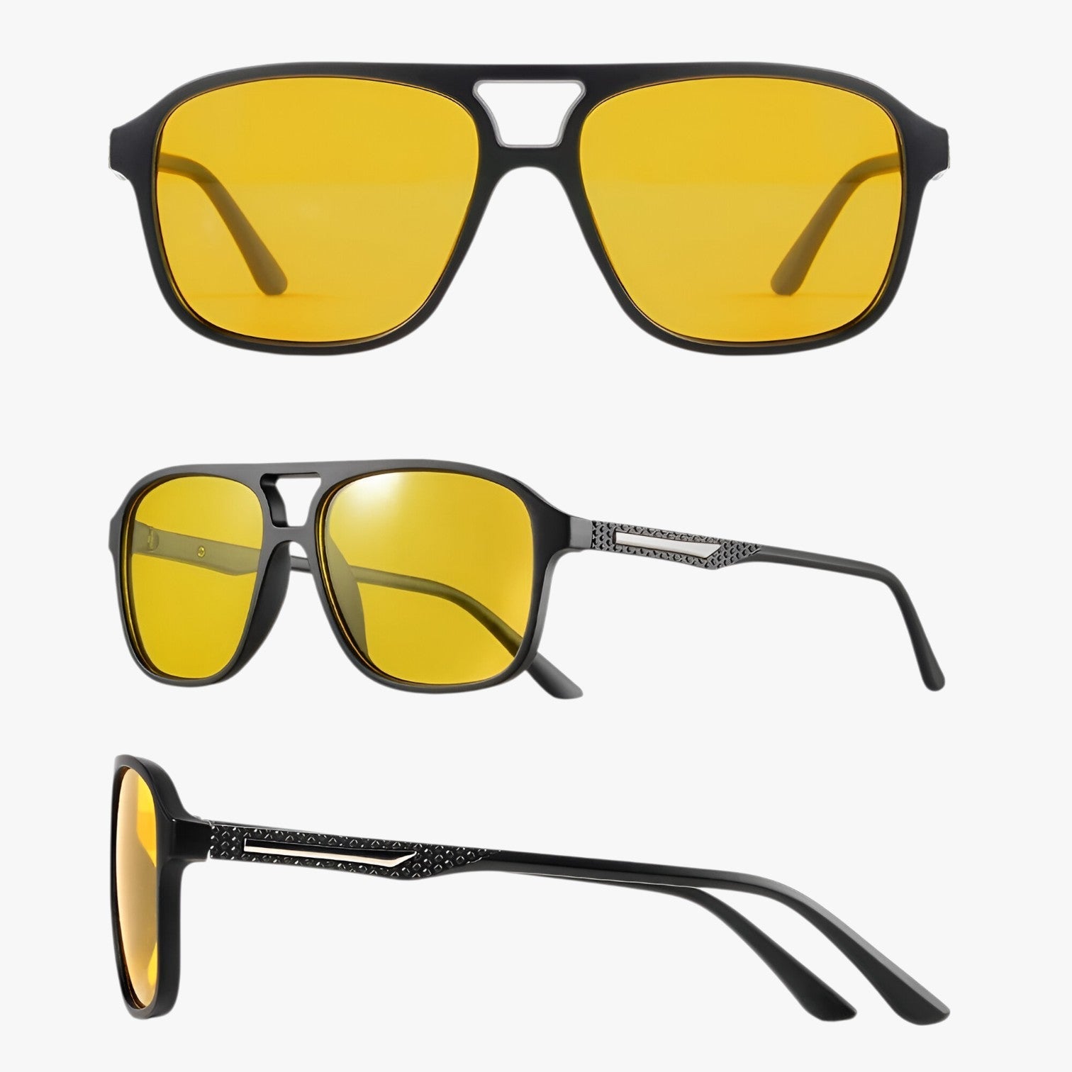 Harrison | Retro firkantede solbriller med UV400 beskyttelse og nattsyn - - watches - {{ product_tags }