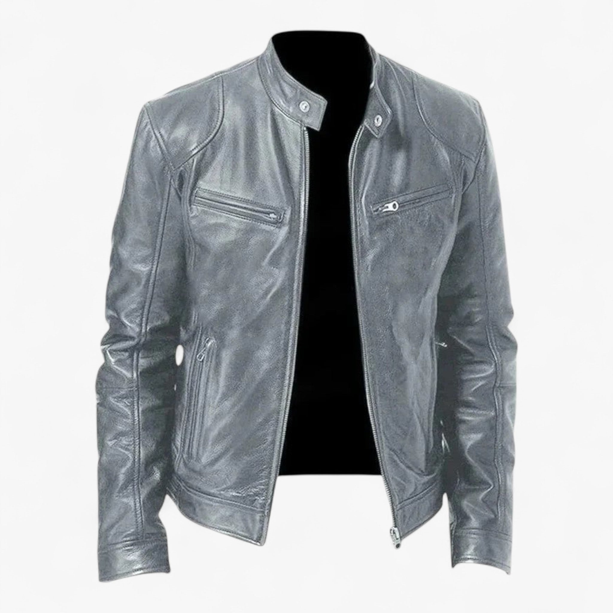 Darren | Casual Læderjakke - Grå - men's fashion - {{ product_tags }