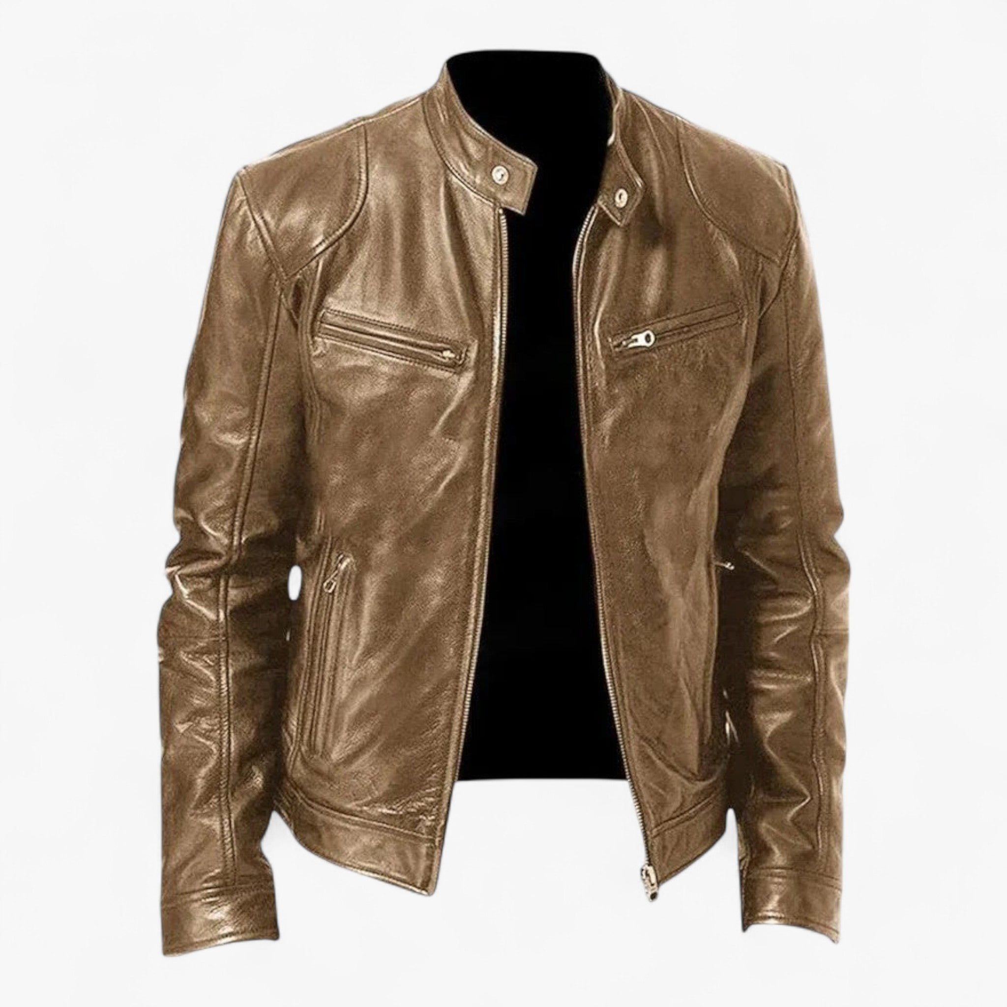 Darren | Casual Læderjakke - Oliven - men's fashion - {{ product_tags }