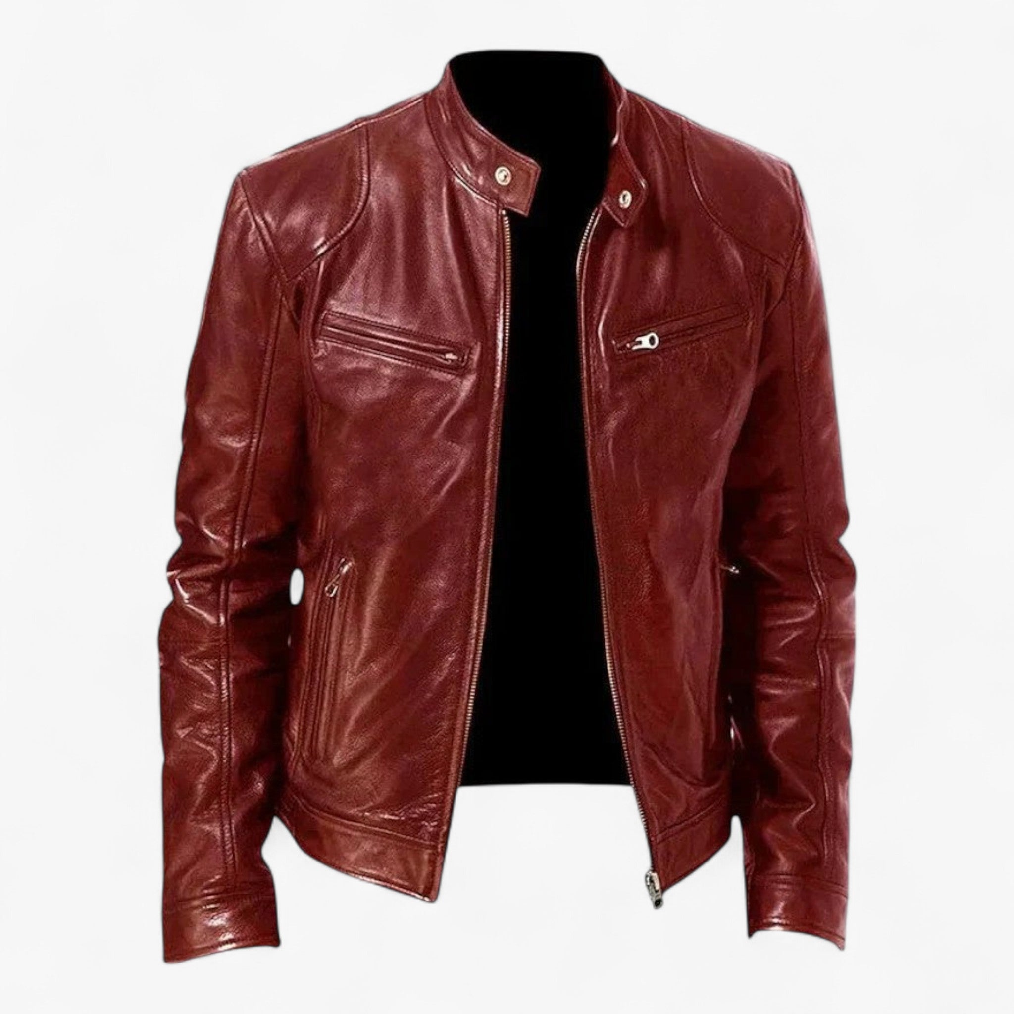 Darren | Casual Læderjakke - Bordeaux - men's fashion - {{ product_tags }