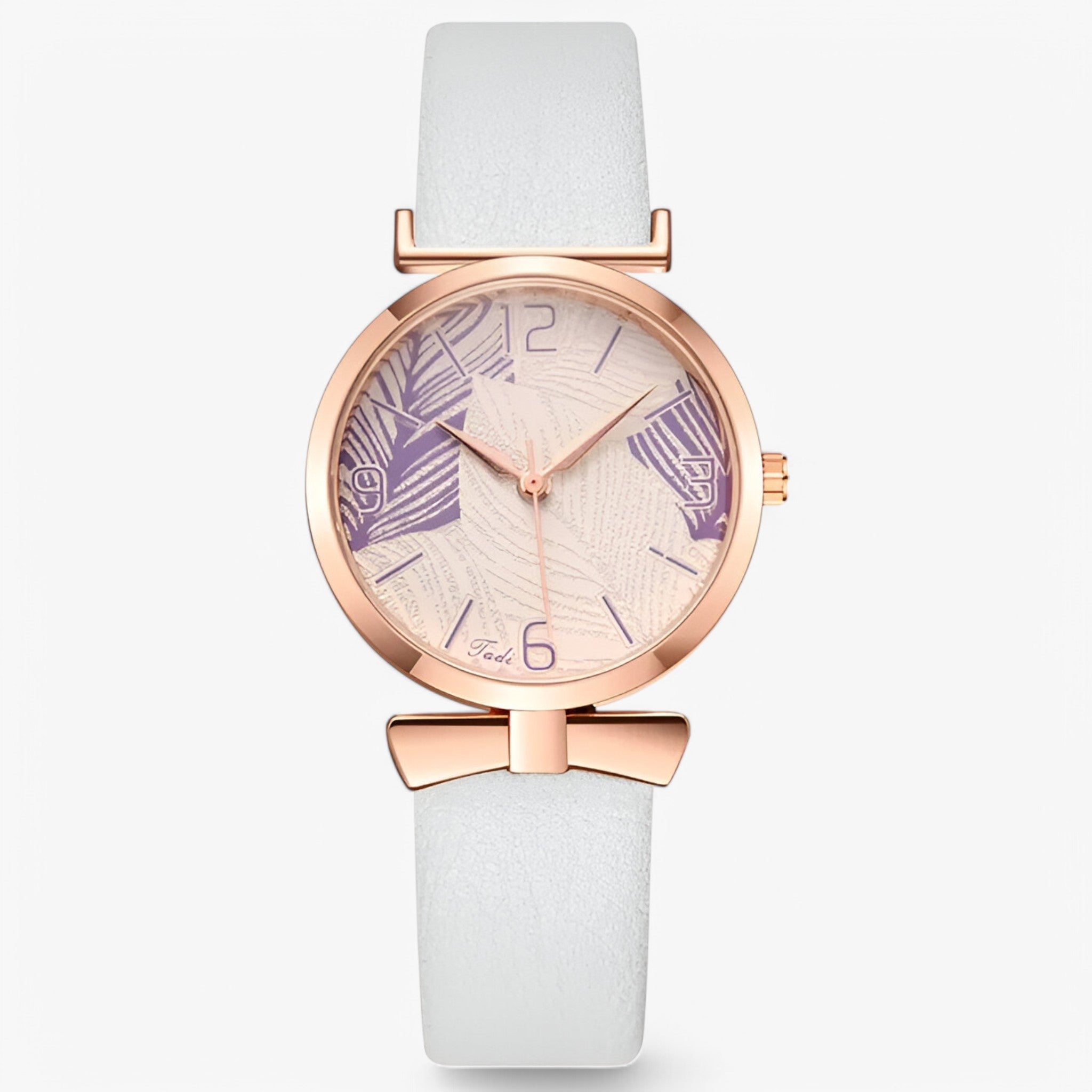 Lesley | Dameur med digitalt quartz urværk og bladmotiv - Hvid - watches - {{ product_tags }