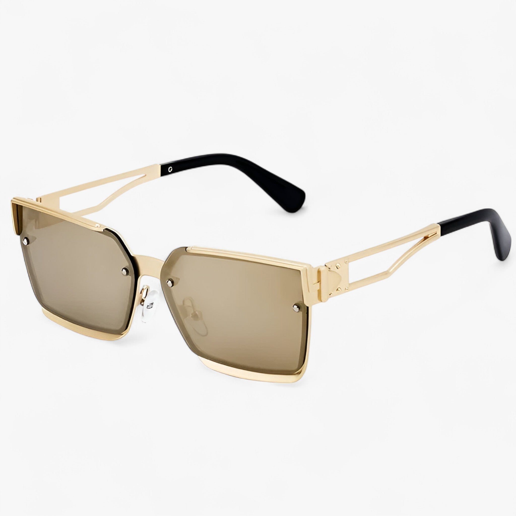 Gregory | Vintage punk solbriller med firkantet metalstel - Guld - watches - {{ product_tags }
