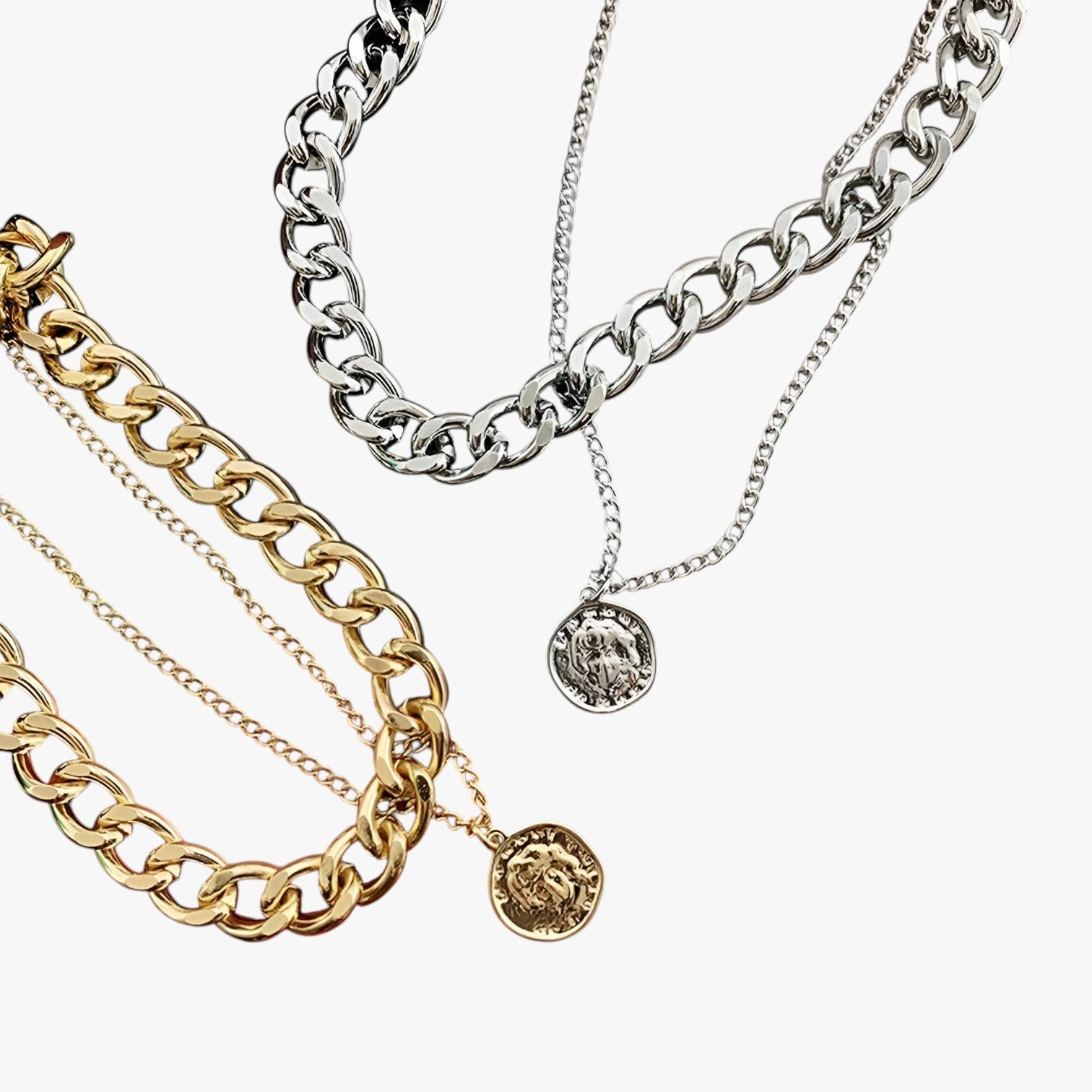 Genevieve | Flere Lag Mønt Halskæde - - women's fashion - {{ product_tags }
