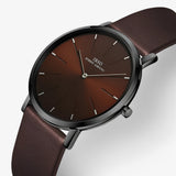 Oberon | Ultra-thin luxury men's watch with brown leather