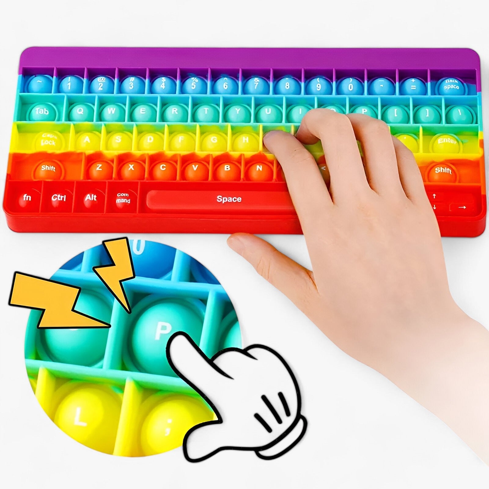 Kyle | Regenbogen Fidget Tastatur - Stressfri Spil Glæde - - other - {{ product_tags }