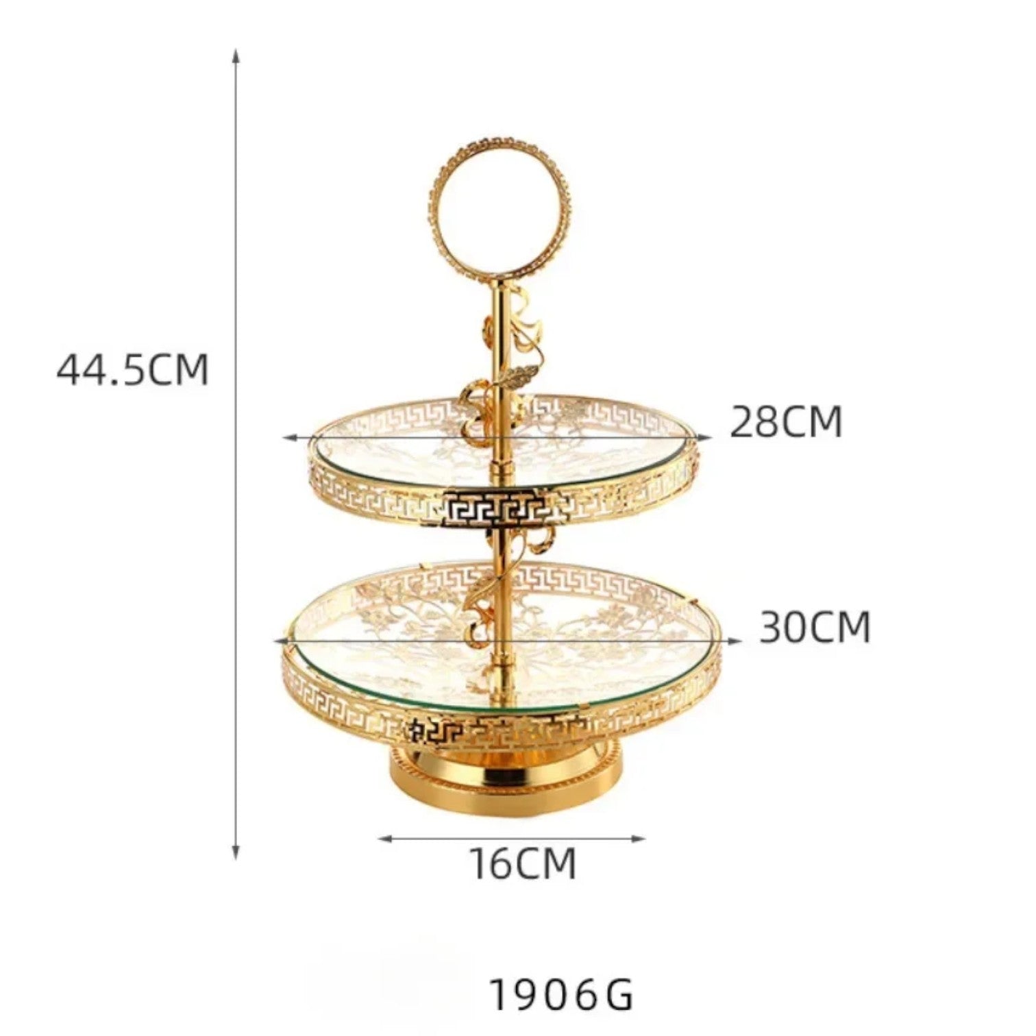 Jaziel | To-lags dekorativ fad til kager og frugt - Guld - Jaziel | To-lags dekorativ fad til kager og frugt - €25 - {{ product_tags }