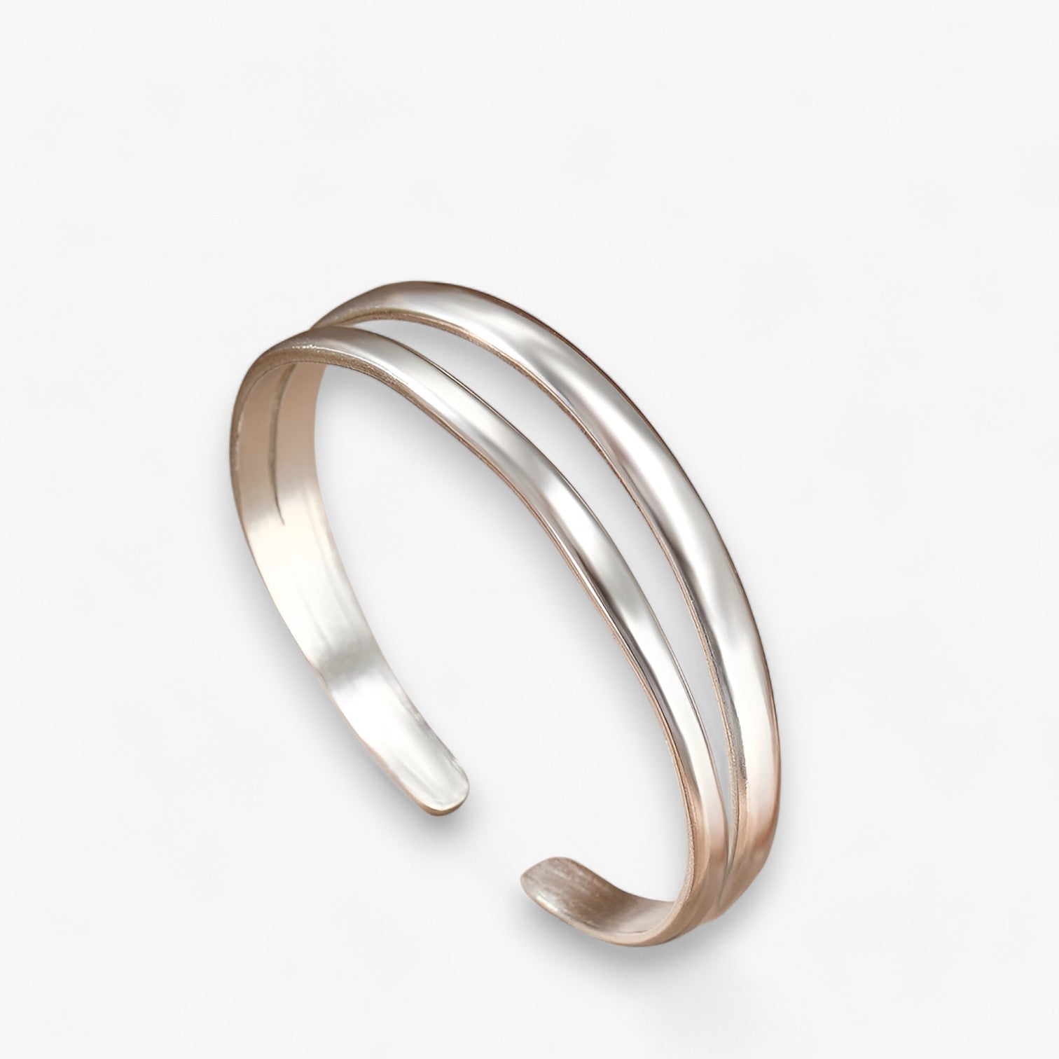 Kaia | Enkel To-lags Armbånd – Justerbar Elegance til Alle Anledninger - Sølv - women's fashion - {{ product_tags }