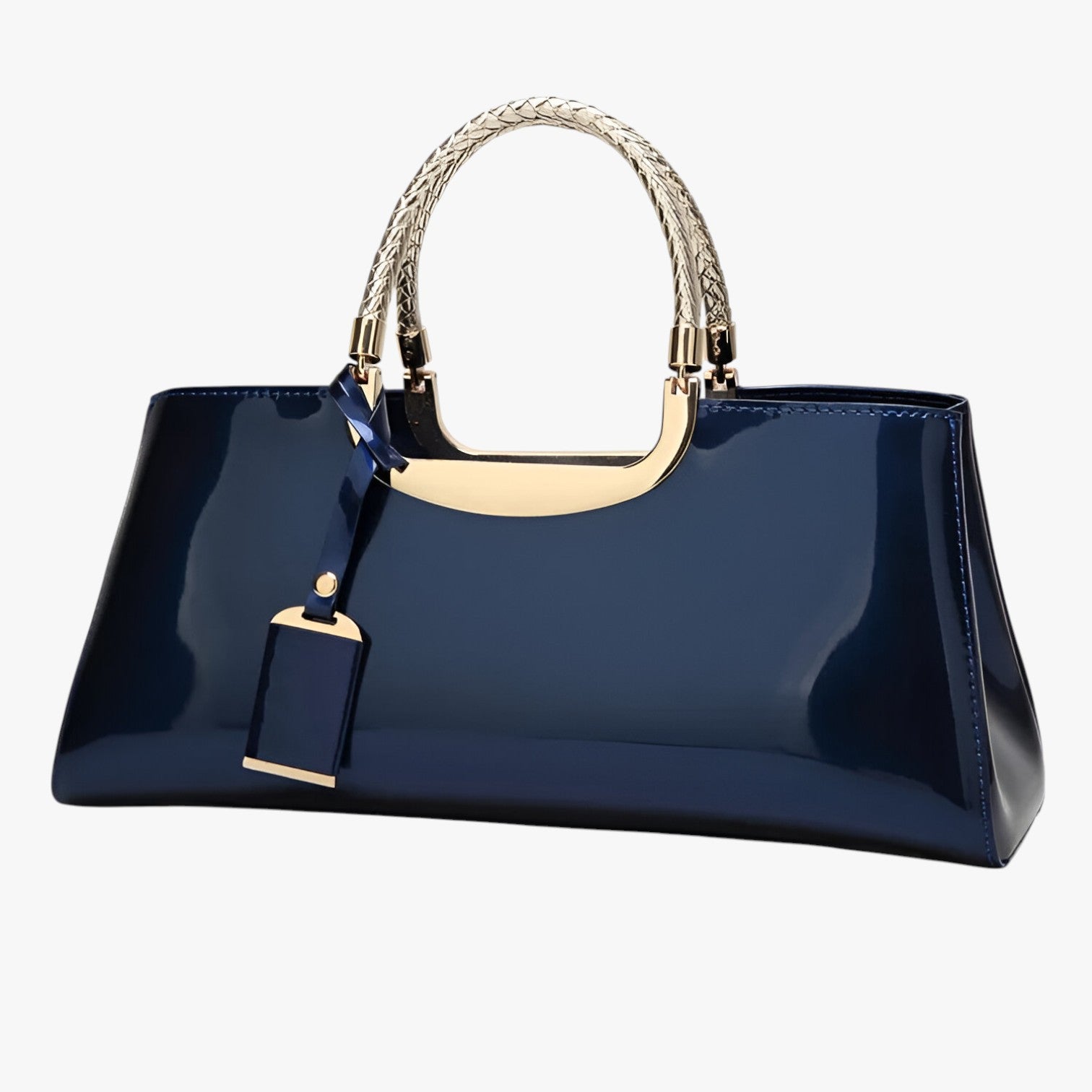 Adele | Elegant letvægtslæderhåndtaske til skulderen - blå2 - bags - {{ product_tags }