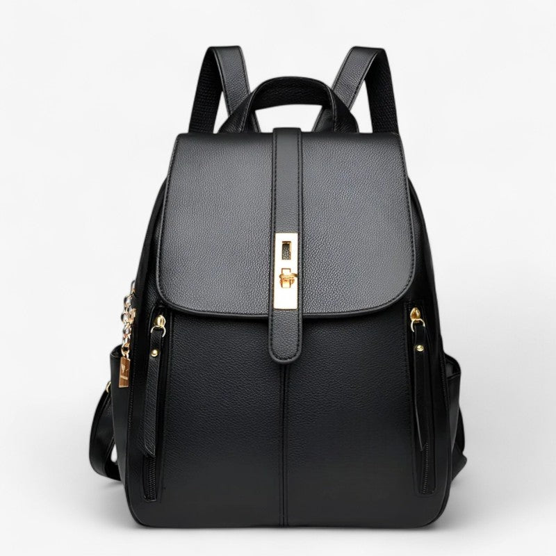 Dana | Elegant dames læder rygsæk - Perfekt til hverdag og rejser - Sort - bags - {{ product_tags }