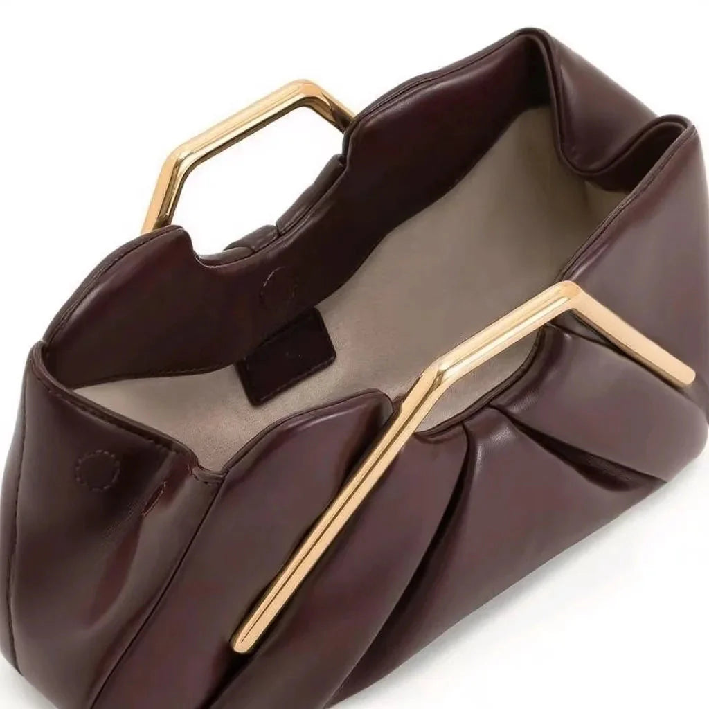 Elegant Læder Clutch med Origami-Inspireret Design - - - {{ product_tags }