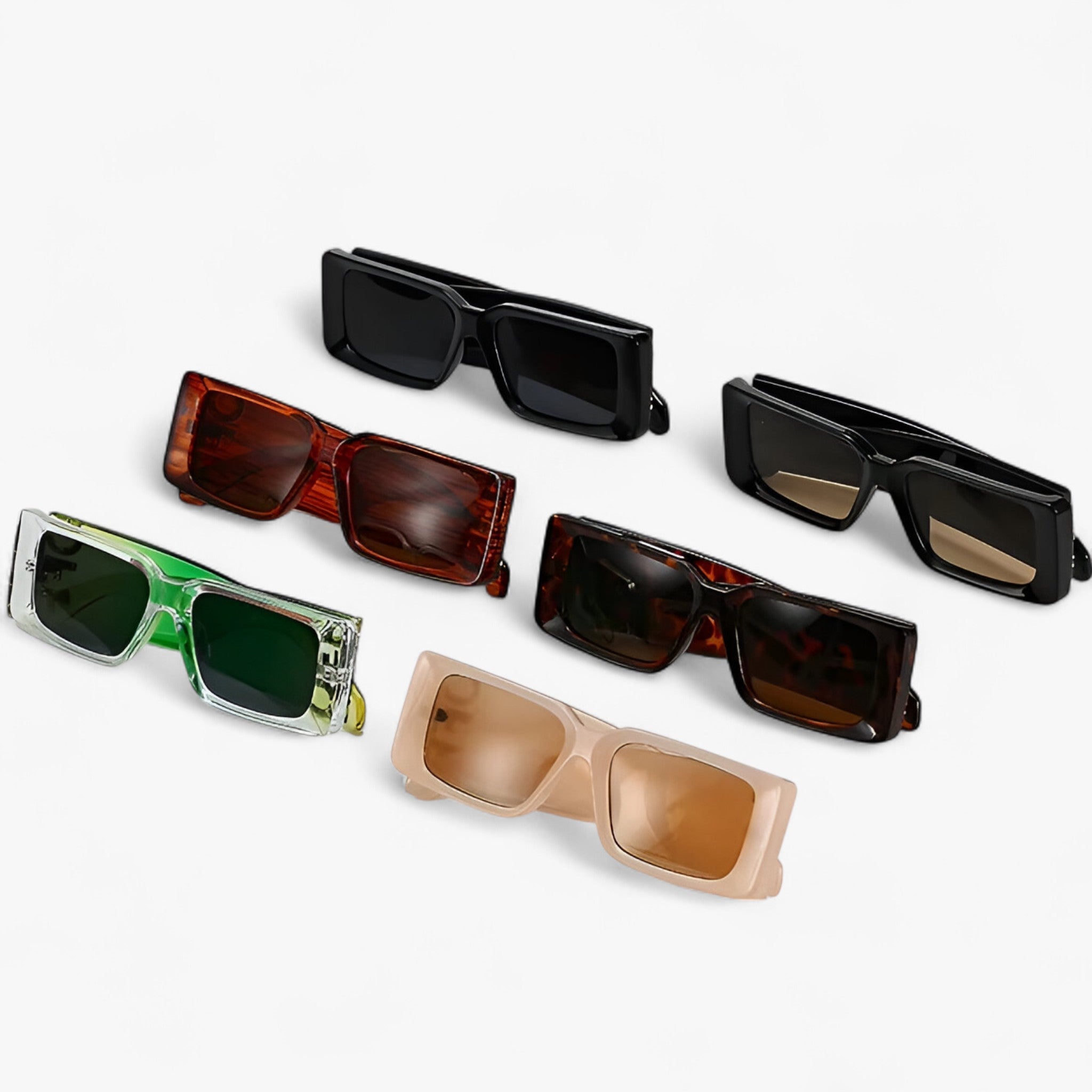 Arielle | Retro solbriller med firkantet stel og brede ben - - women's fashion - {{ product_tags }