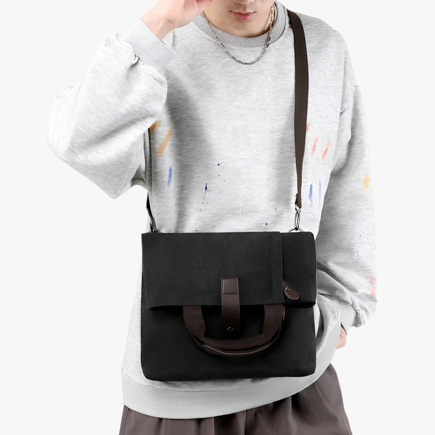 Kelvin | Stilig og alsidig: Læder skuldertaske til mænd - - bags - {{ product_tags }