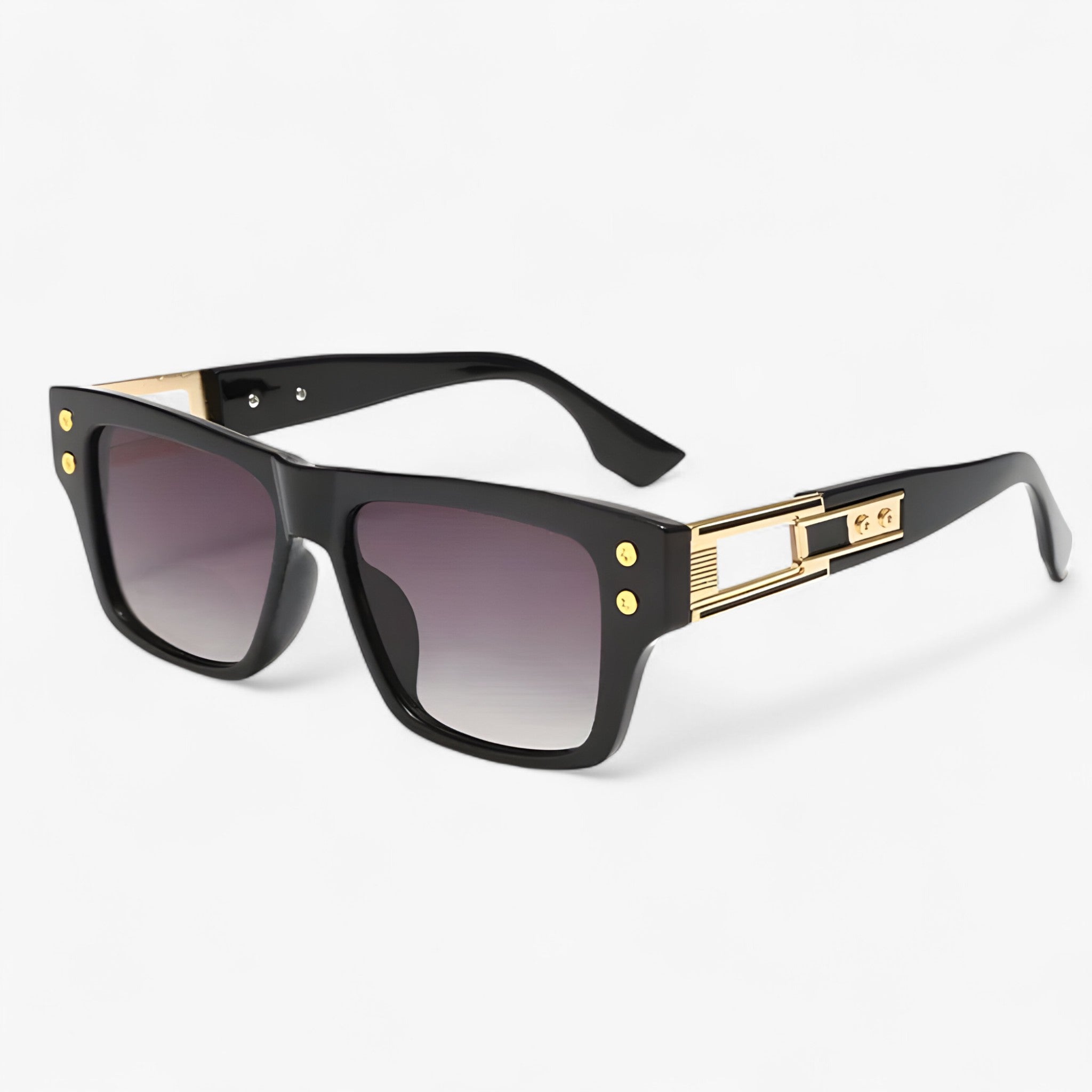 Romy | Unisex firkantede vintage solbriller - Nero Grigio Come immagine - other - {{ product_tags }