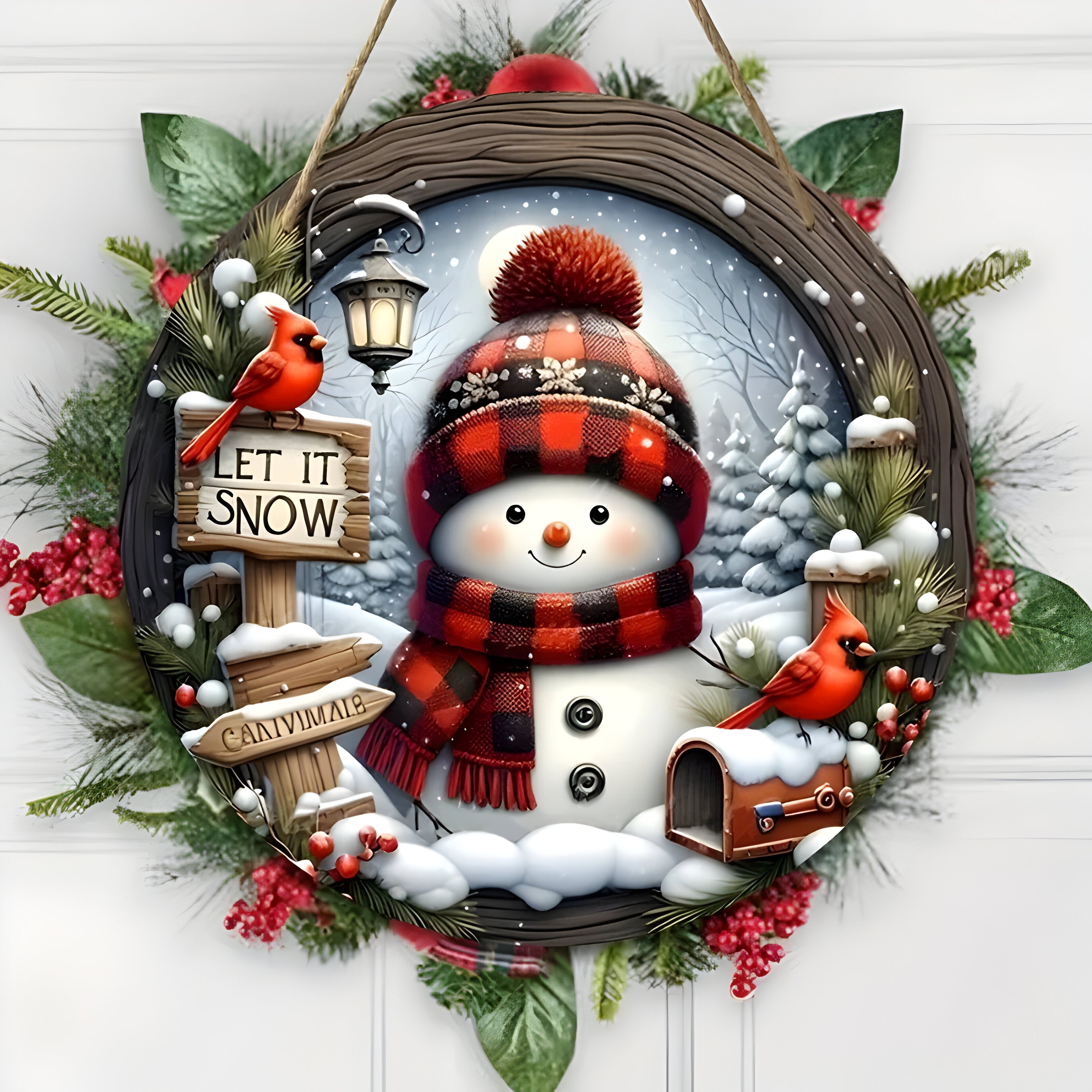 Festlig elegance | Julbordsmittstycke i akrylkrans - Perfekt til væg- eller dørsmykning - - christmas - {{ product_tags }