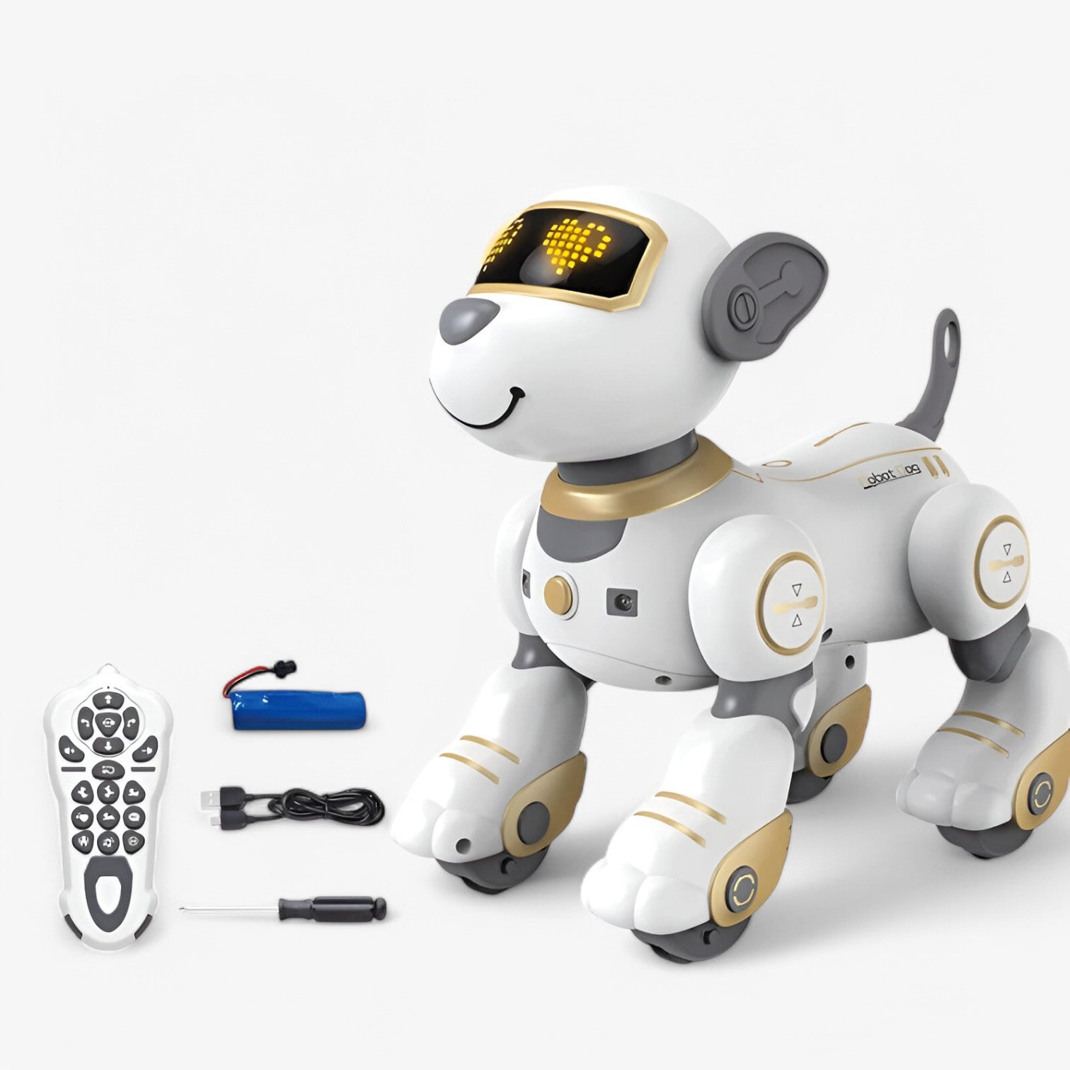 Amelie | Dansende Stunt Robot Hund – Smart Legetøj fyldt med Musik og Bevægelse - guld - baby - {{ product_tags }